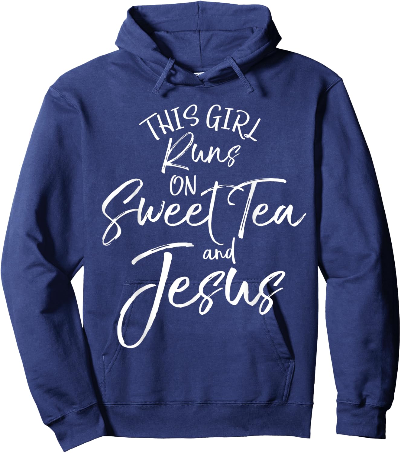 Christian Southern Mom This Girl Runs on Sweet Tea and Jesus Hoodie - Hoodie | Navy