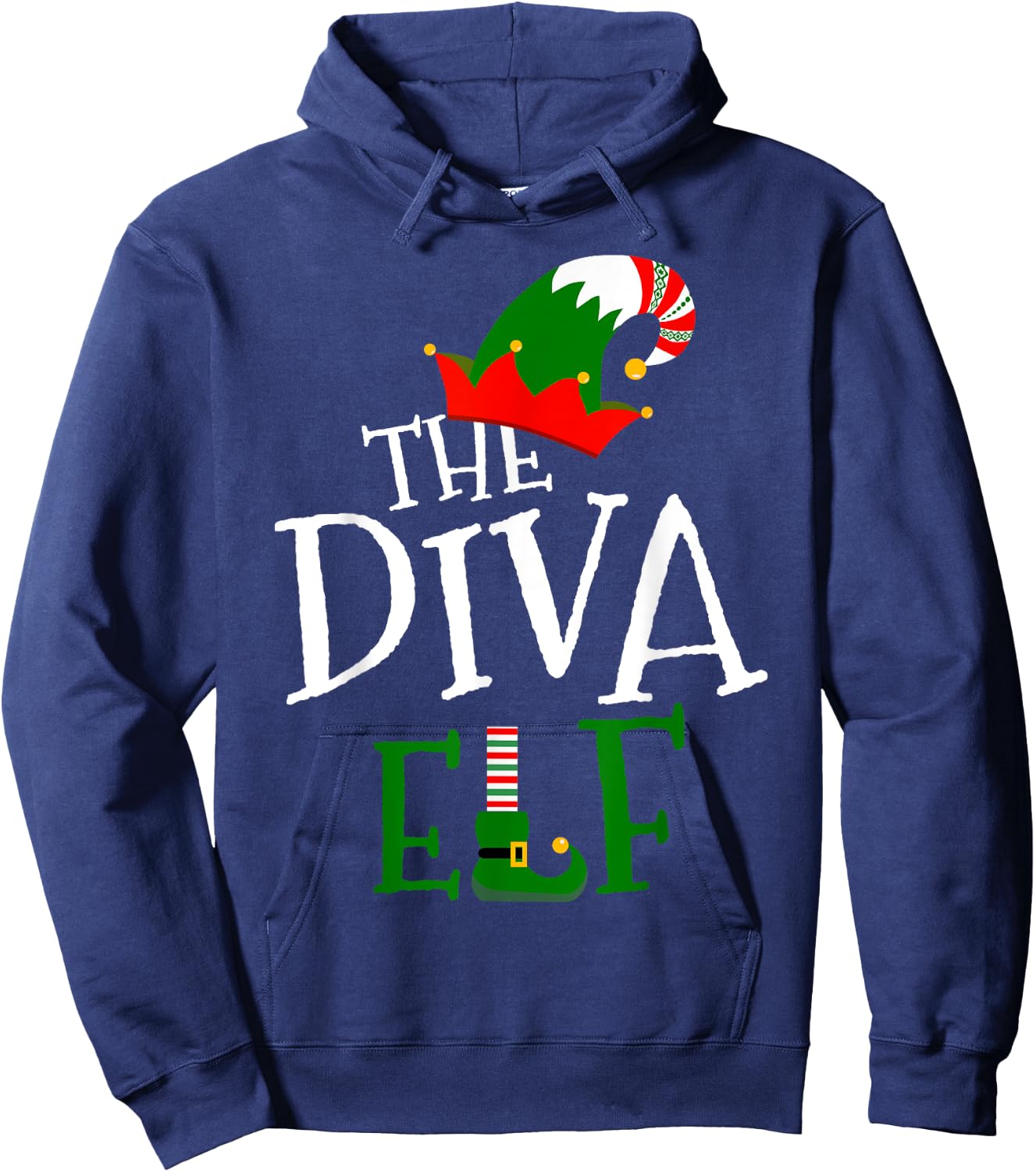 The Diva Elf Family Matching Group Gift Christmas Costume Hoodie - Hoodie | Navy