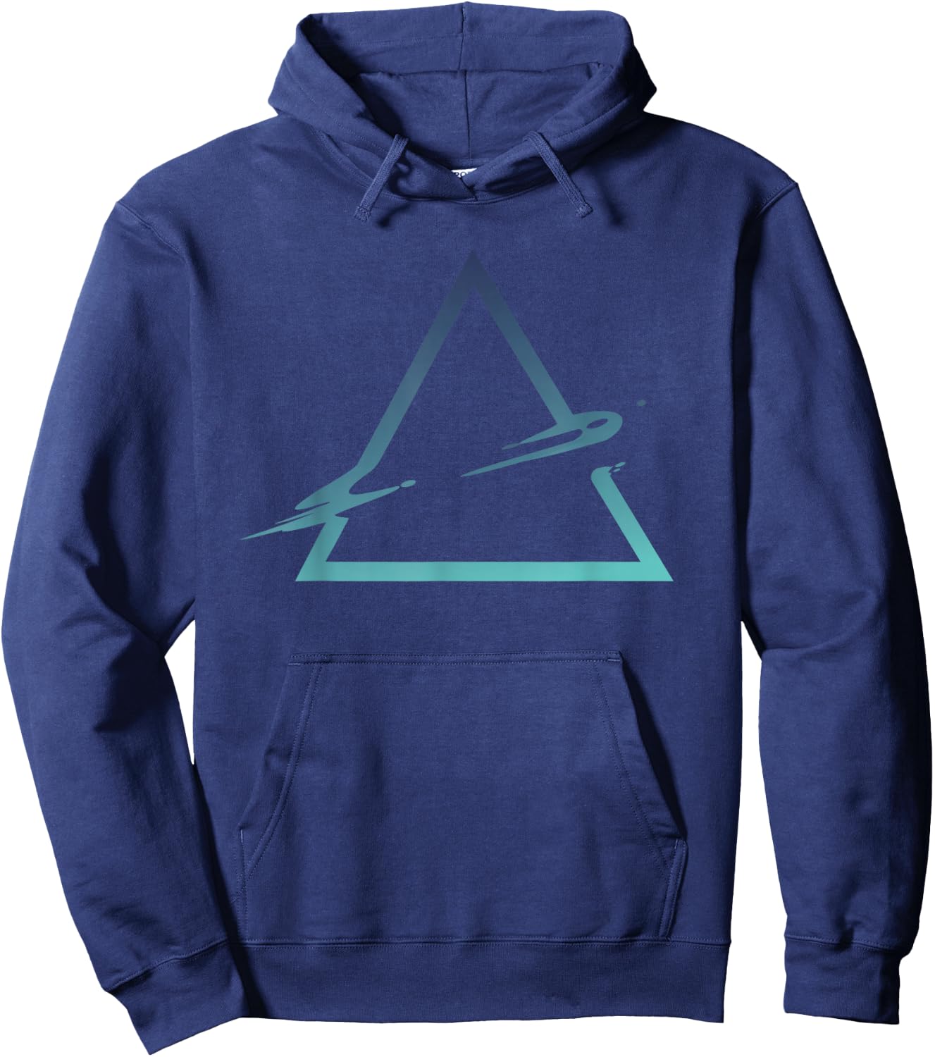 Triangle Geometric Gradient Artsy Geometry Abstract Art Hoodie - Hoodie | Navy