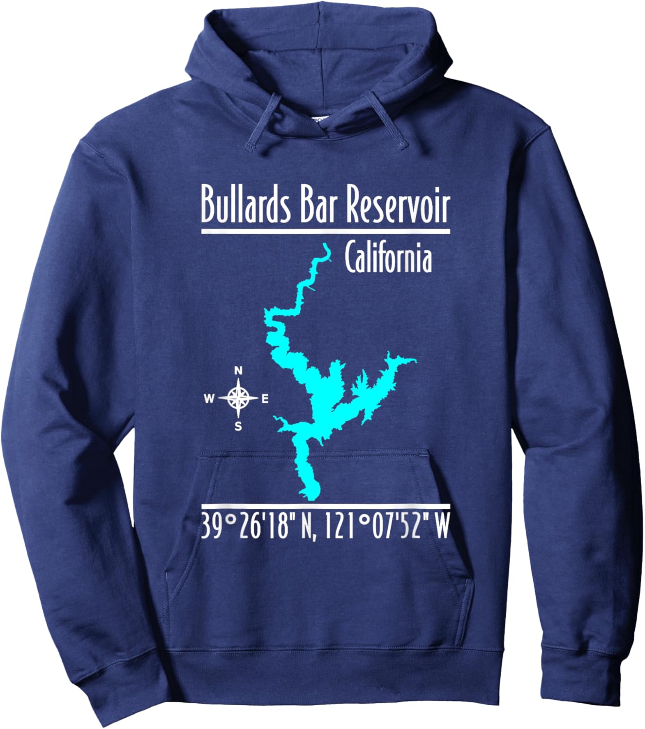 Modern Bullards Bar Reservoir - California Hoodie - Hoodie | Navy
