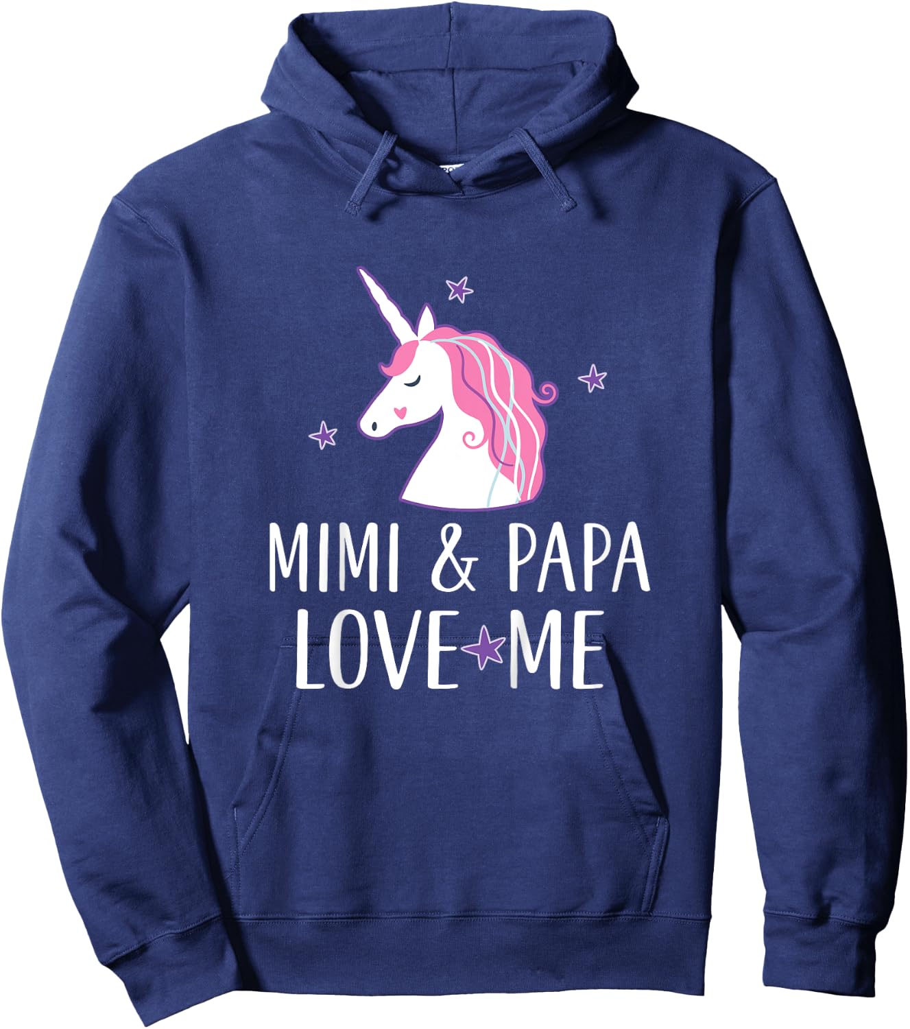 Kids Mimi and Papa Love Me Granddaughter Unicorn Hoodie - Hoodie | Navy