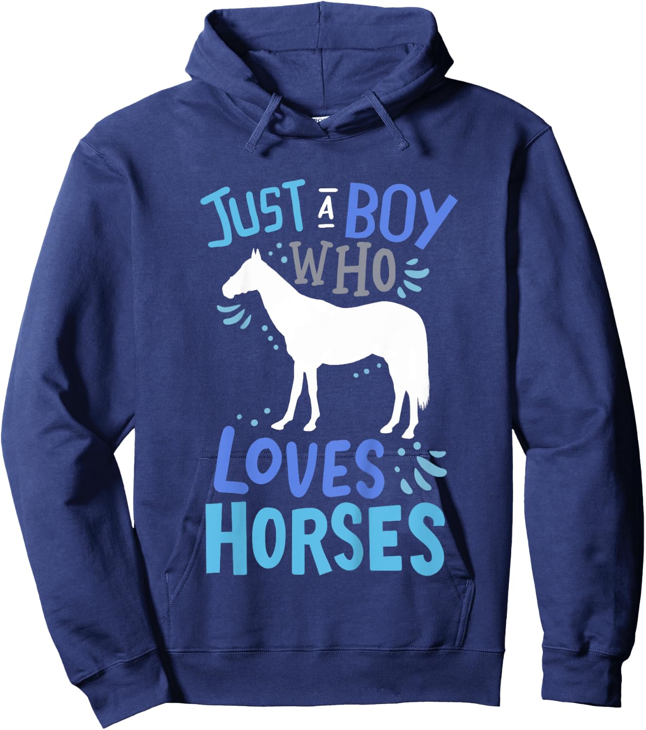 Kids Horse Just A Boy Who Loves Horses Gift Hoodie - Hoodie | Navy