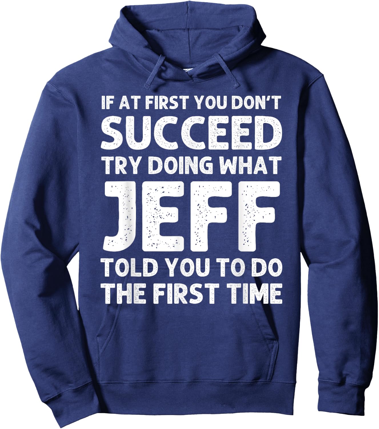 JEFF Gift Name Personalized Birthday Funny Christmas Joke Hoodie - Hoodie | Navy