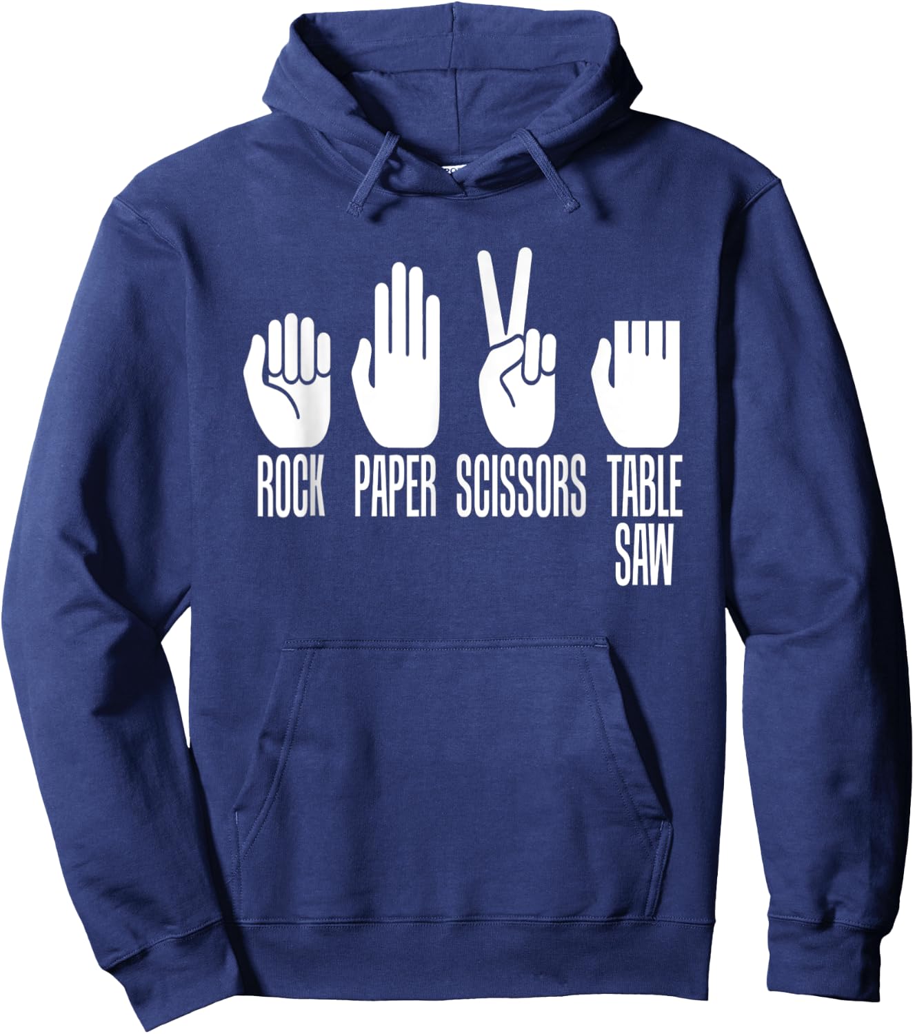Rock Paper Scissors Table Saw Game Master Carpenter Print Hoodie - Hoodie | Navy