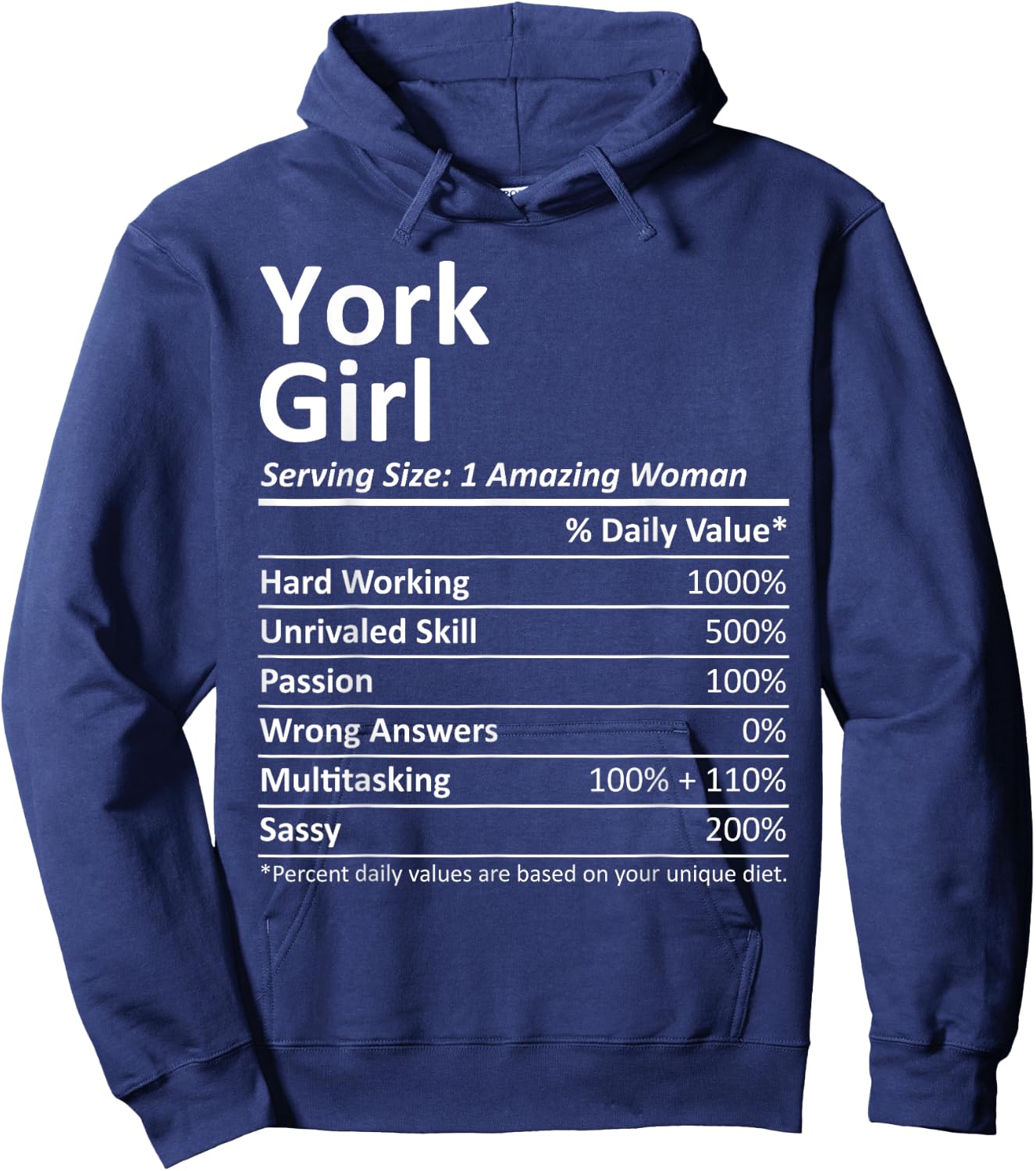 YORK GIRL PA PENNSYLVANIA Funny City Home Roots USA Gift Hoodie - Hoodie | Navy