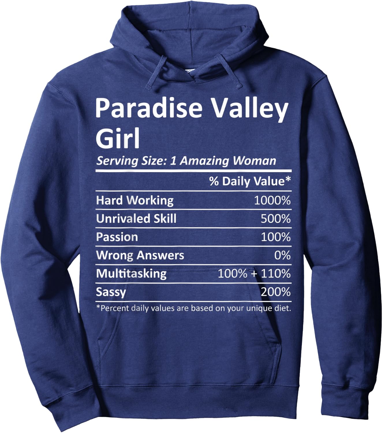 PARADISE VALLEY GIRL AZ ARIZONA Funny City Home Roots Gift Hoodie - Hoodie | Navy