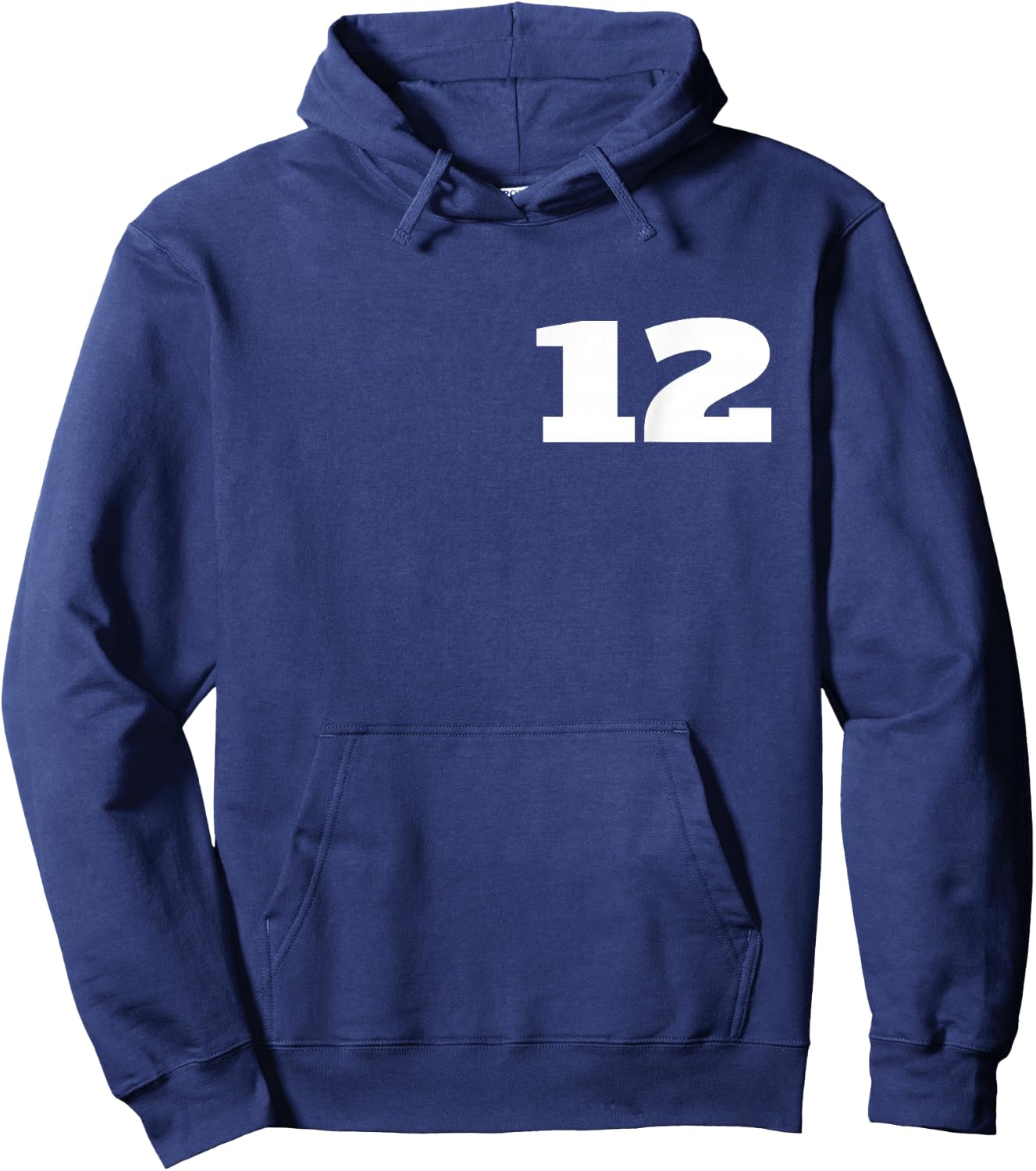 Number 12 Twelve Sports Team FRONT AND BACK PRINT Both Sides Hoodie - Hoodie | Navy