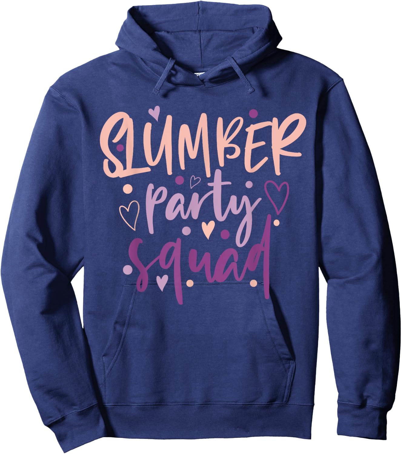 Girls Slumber Party Squad Sleepover Pajama Nails & Make up Hoodie - Hoodie | Navy