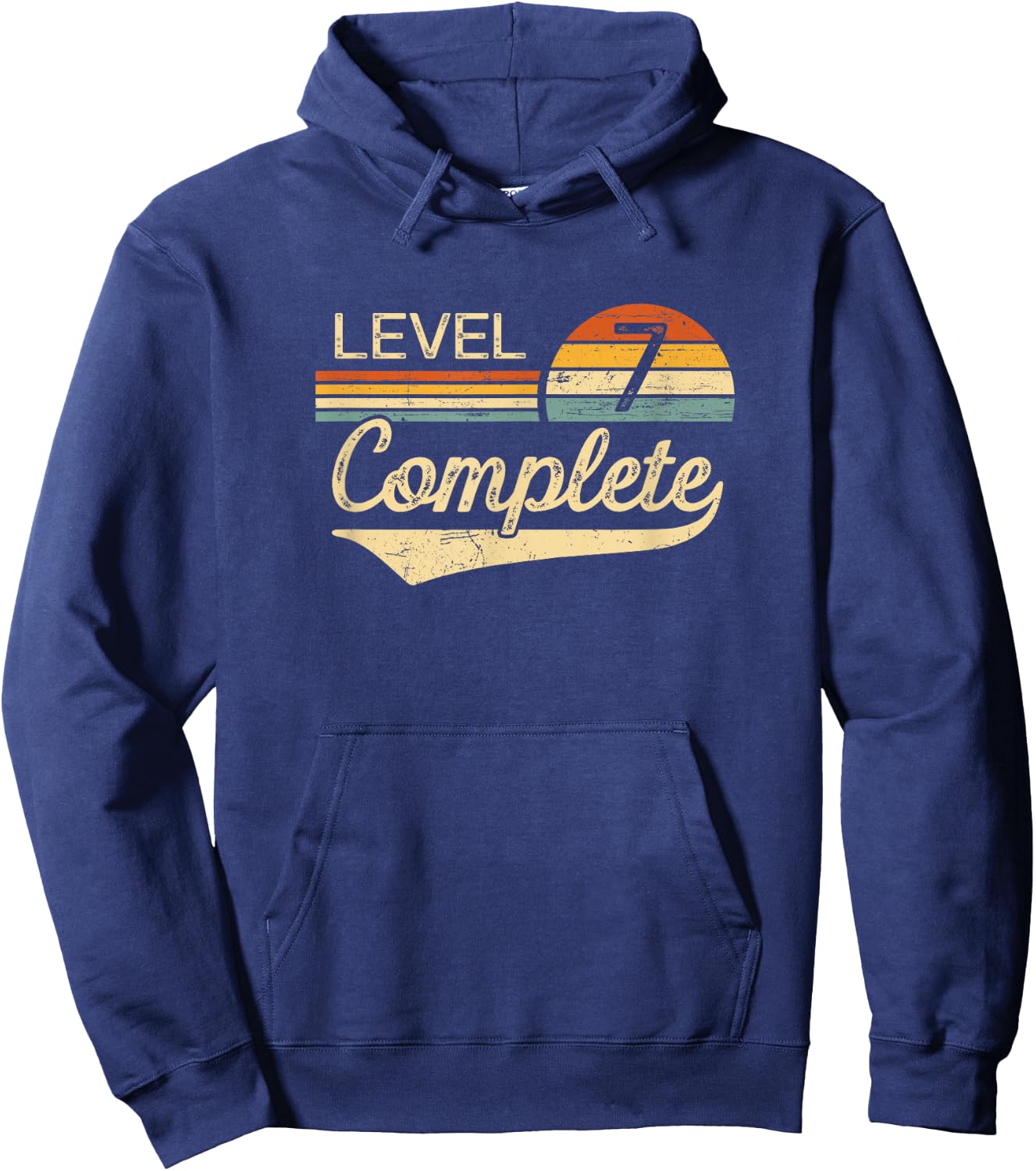 Level 7 Complete Vintage 7th Wedding Anniversary Hoodie - Hoodie | Navy