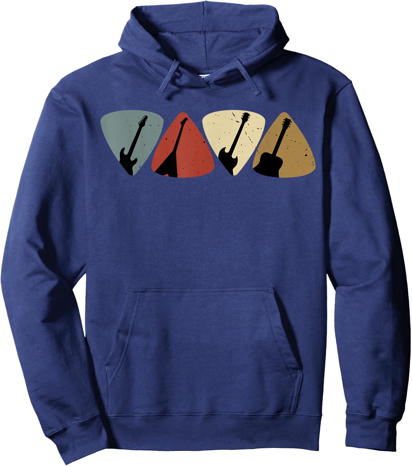 Retro Vintage Guitar Pick Player Guitarist Bassist Musician Hoodie - Hoodie | Navy