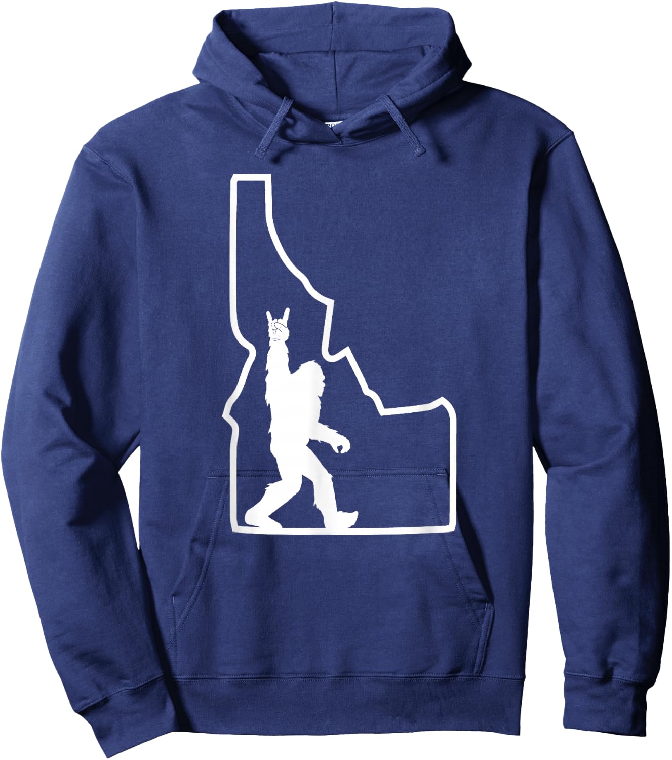 Bigfoot Rock and Roll Silhouette State of Idaho Sasquatch Hoodie - Hoodie | Navy