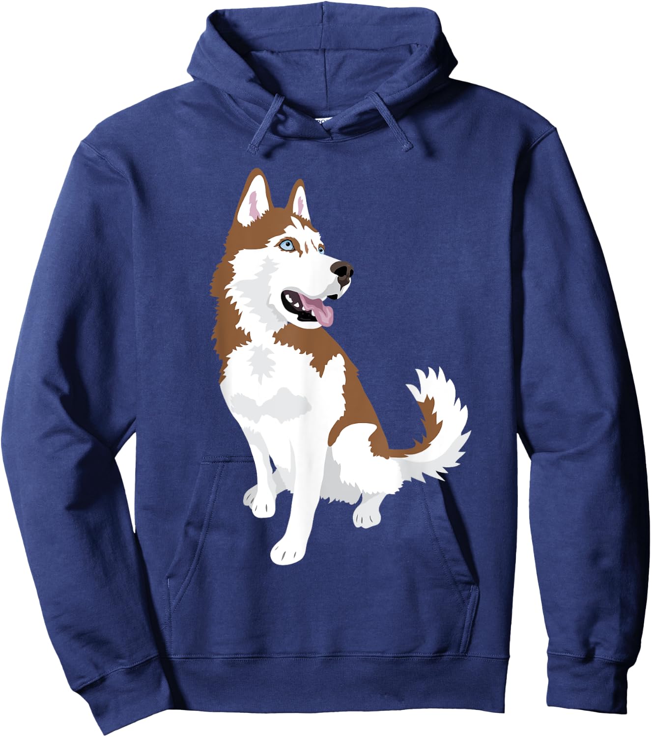 cute red and white Siberian Husky dog Hoodie - Hoodie | Navy