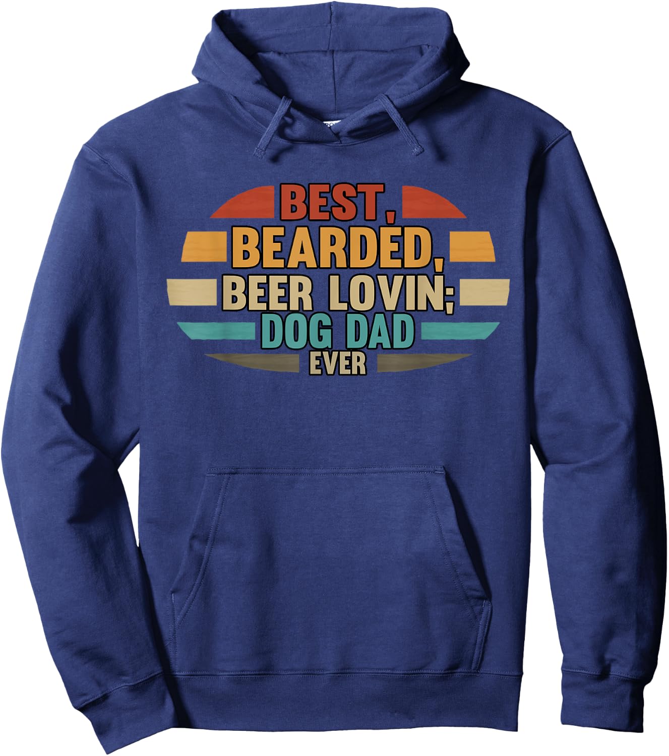 Best Bearded Beer Lovin' Dog Dad Ever Drinking Men Hoodie - Hoodie | Navy