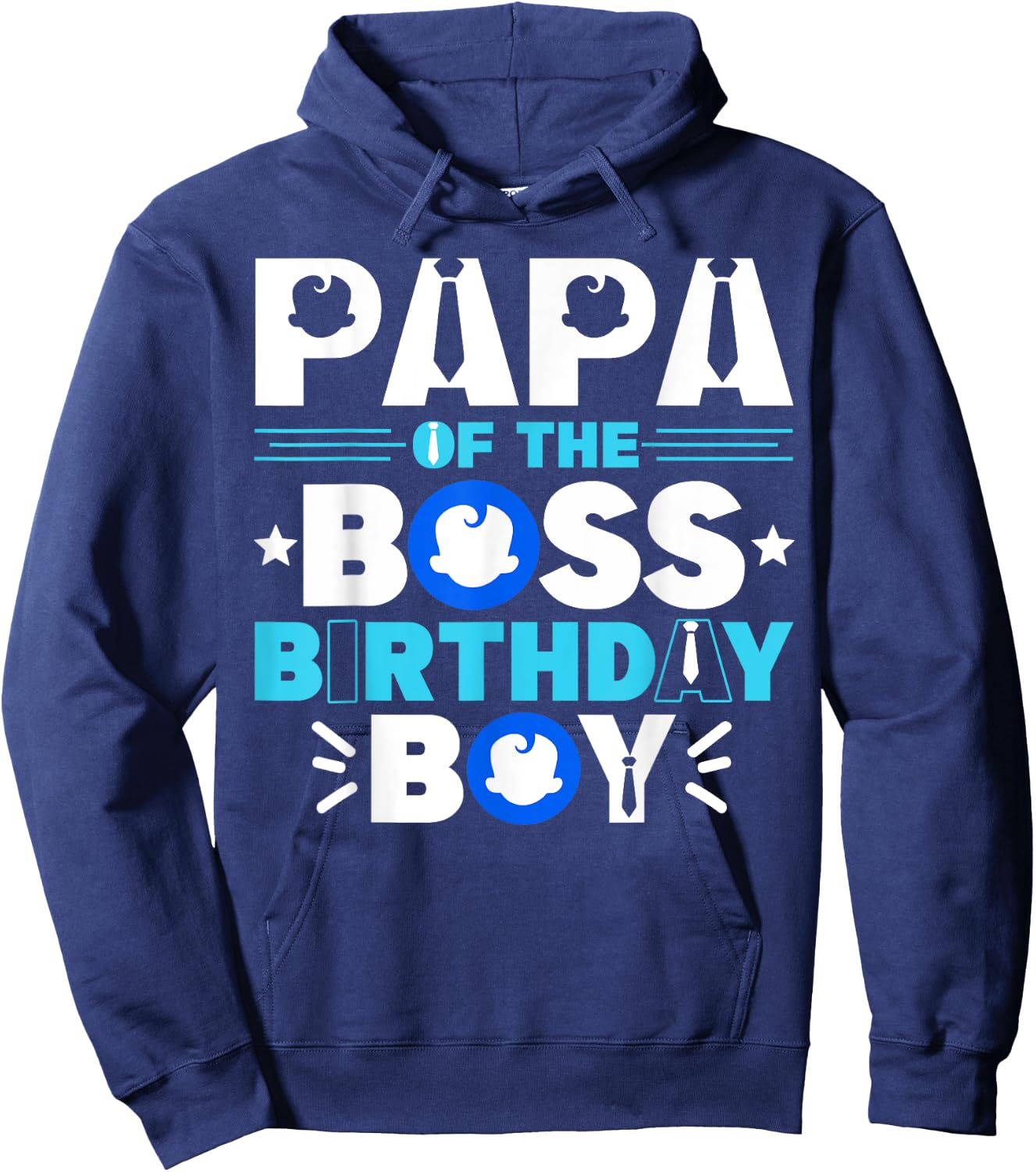 Papa Of The Boss Birthday Boy Baby Decor Family Matching Hoodie - Hoodie | Navy