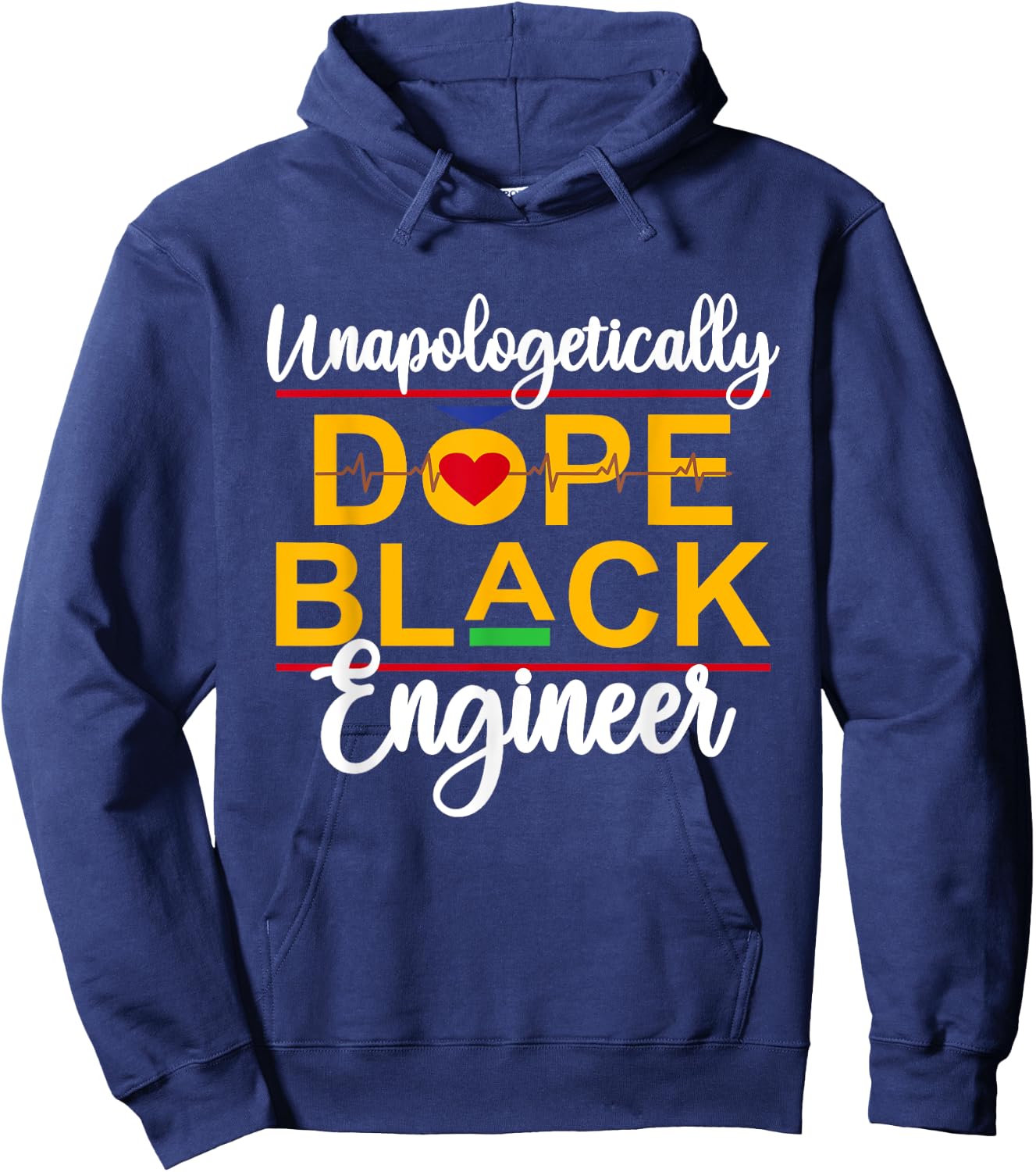Unapologetic Dope Black Engineer African American Melanin Hoodie - Hoodie | Navy