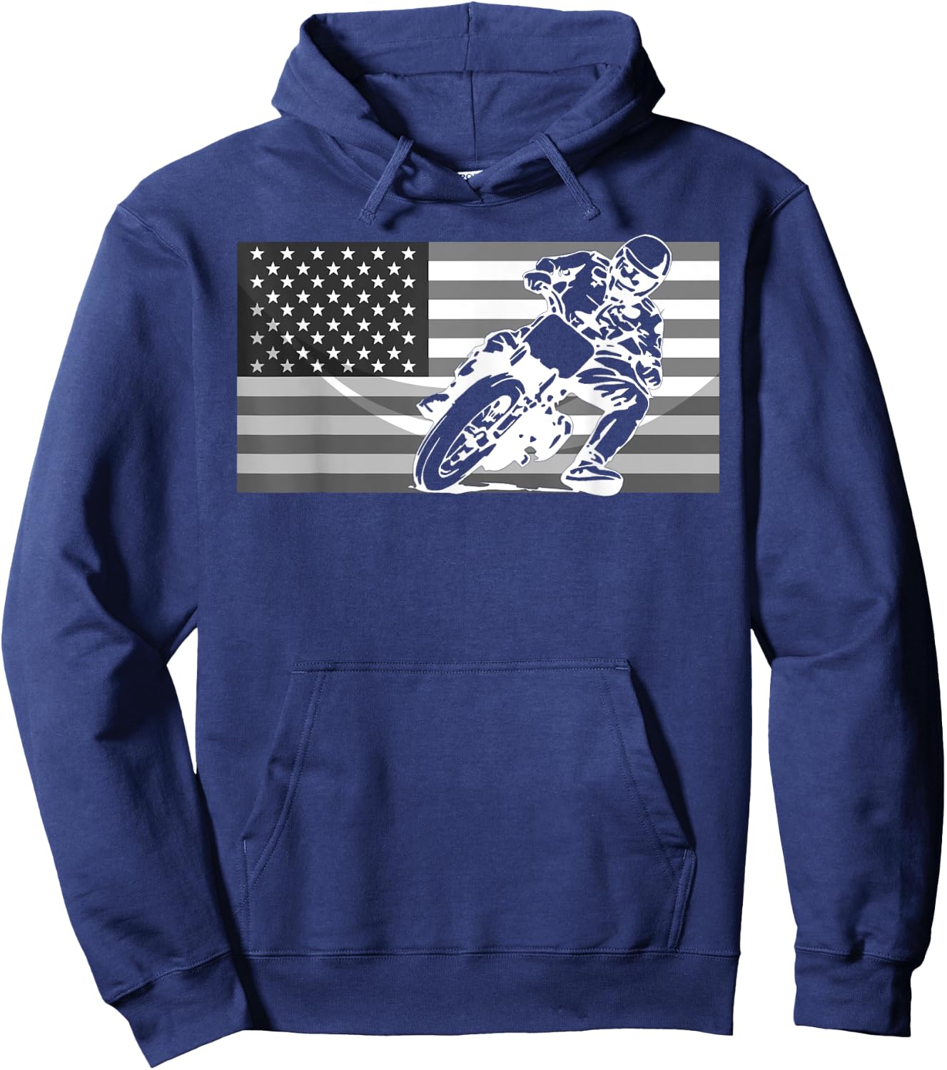 Funny American Flat Track Motorcycle Gift Cool Bike Rider Hoodie - Hoodie | Navy