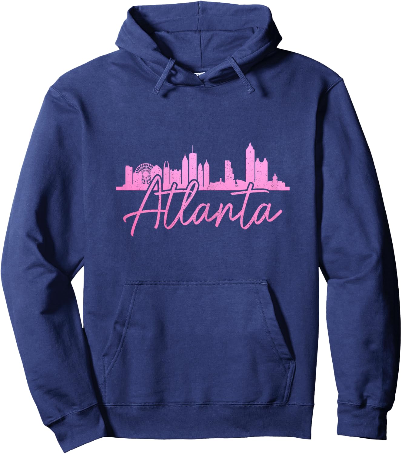 Atlanta Skyline Georgia Vintage Pride ATL 404 Pink Hoodie - Hoodie | Navy