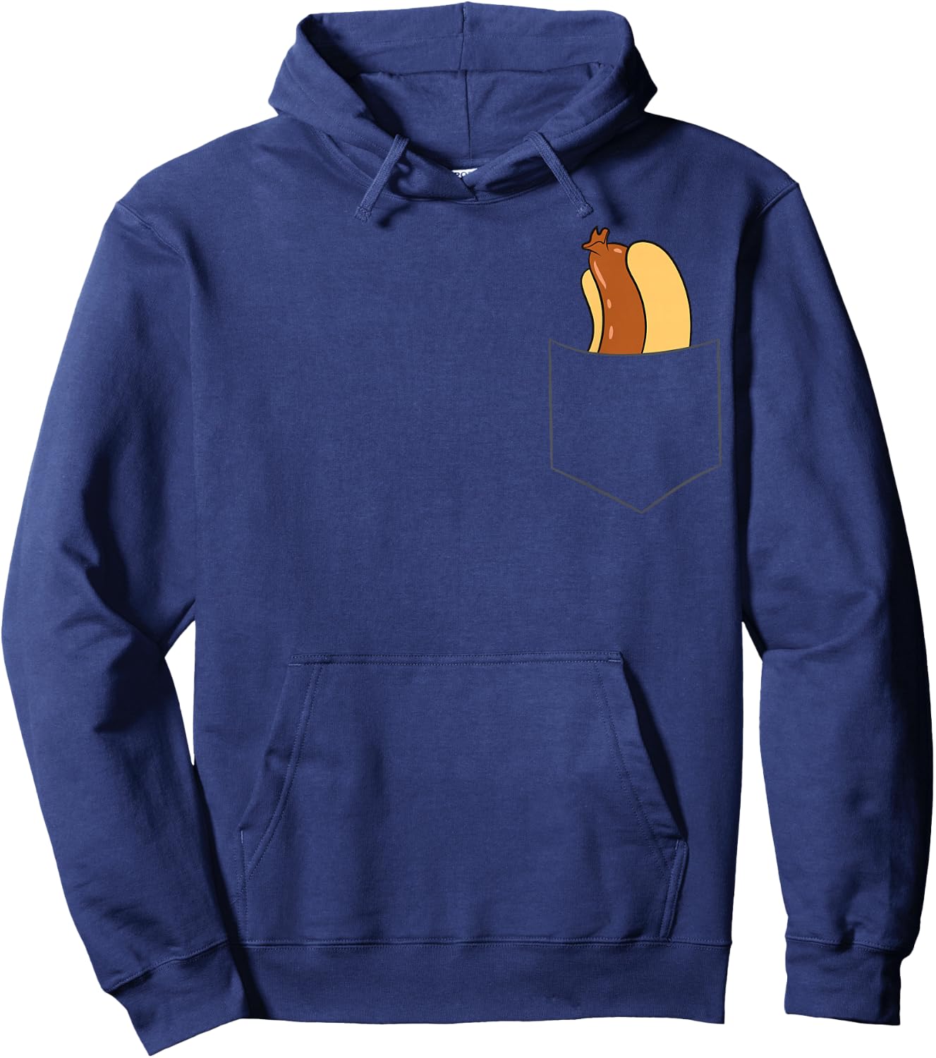 Funny Hotdog in A Pocket Love Hotdog Pocket Hot Dog Hoodie - Hoodie | Navy