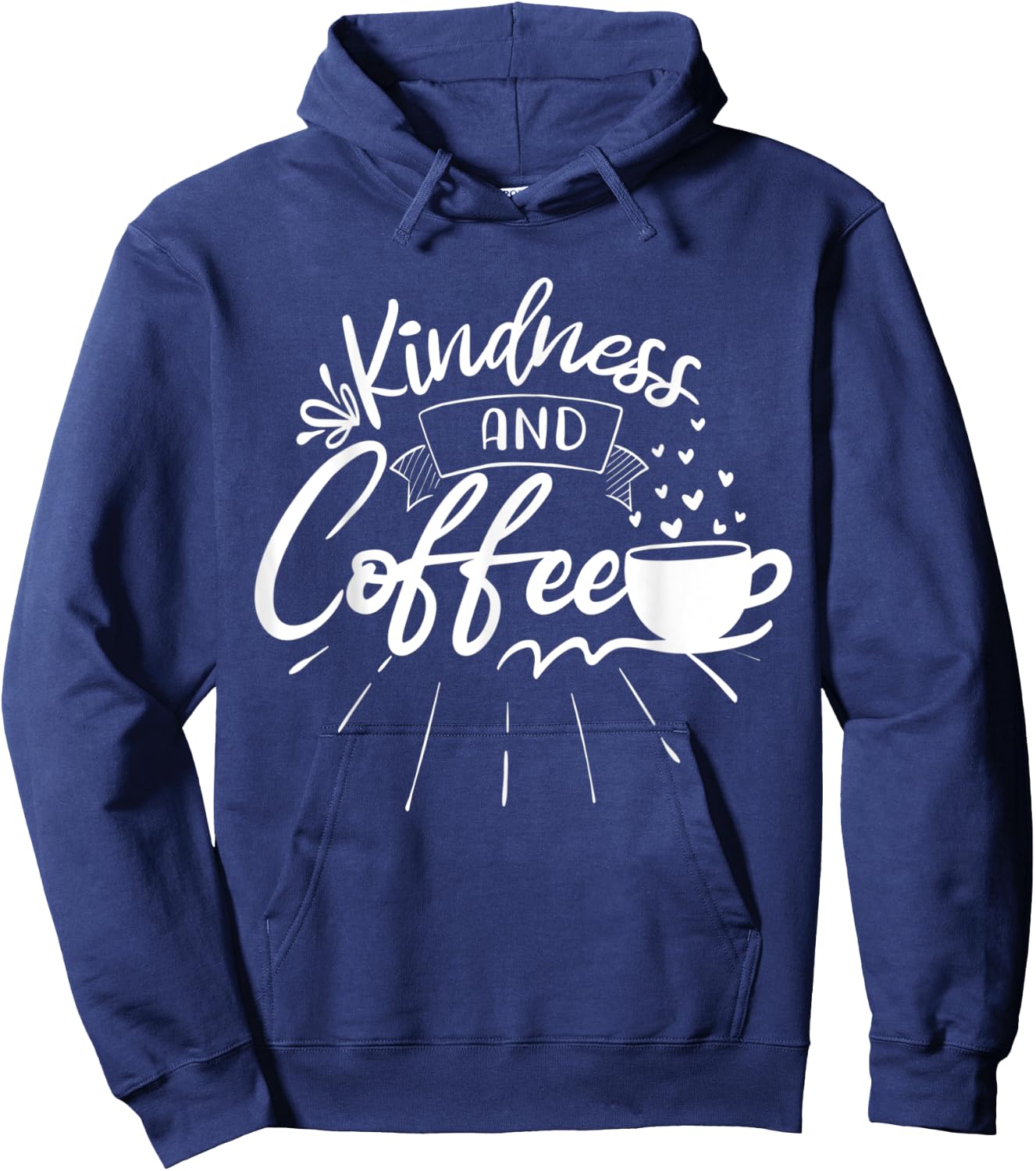 Kindness And Coffee Graphic Blessed Inspirational Teacher Women Kids Hoodie - Hoodie | Navy