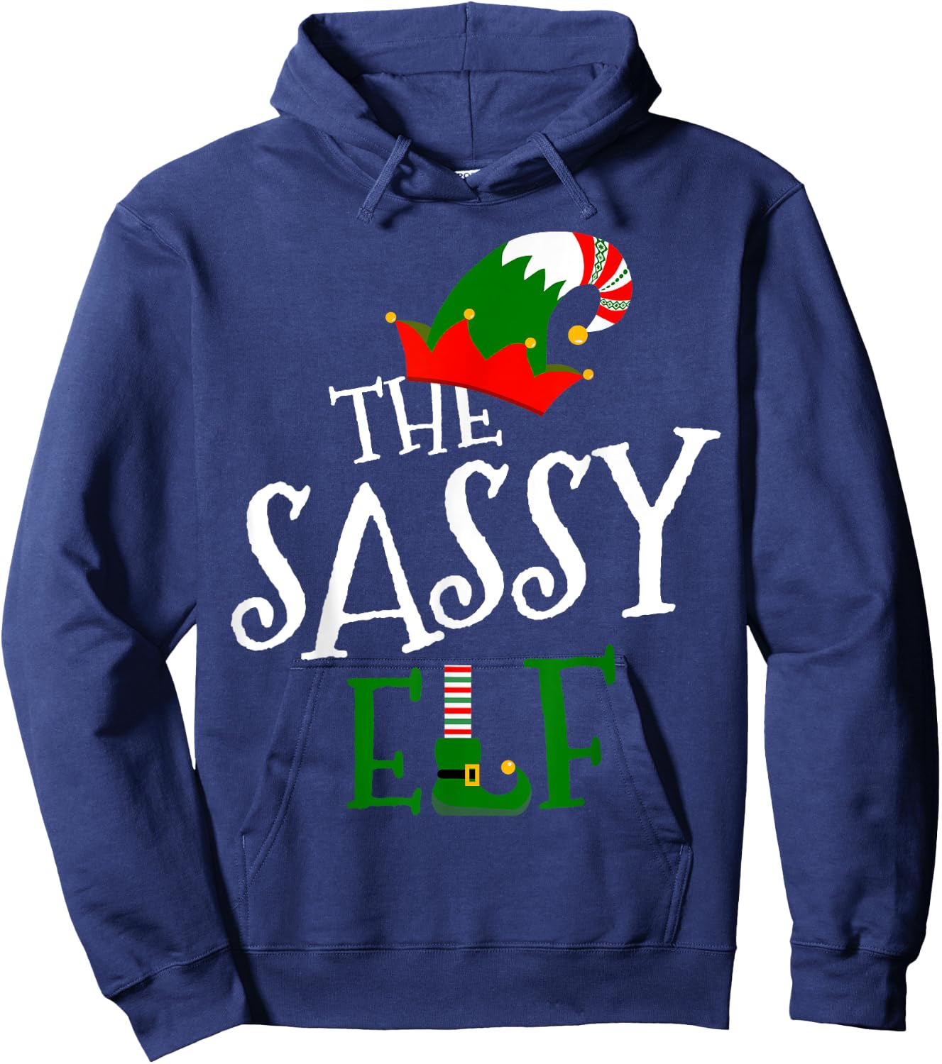 The Sassy Elf Family Matching Group Gift Christmas Costume Hoodie - Hoodie | Navy