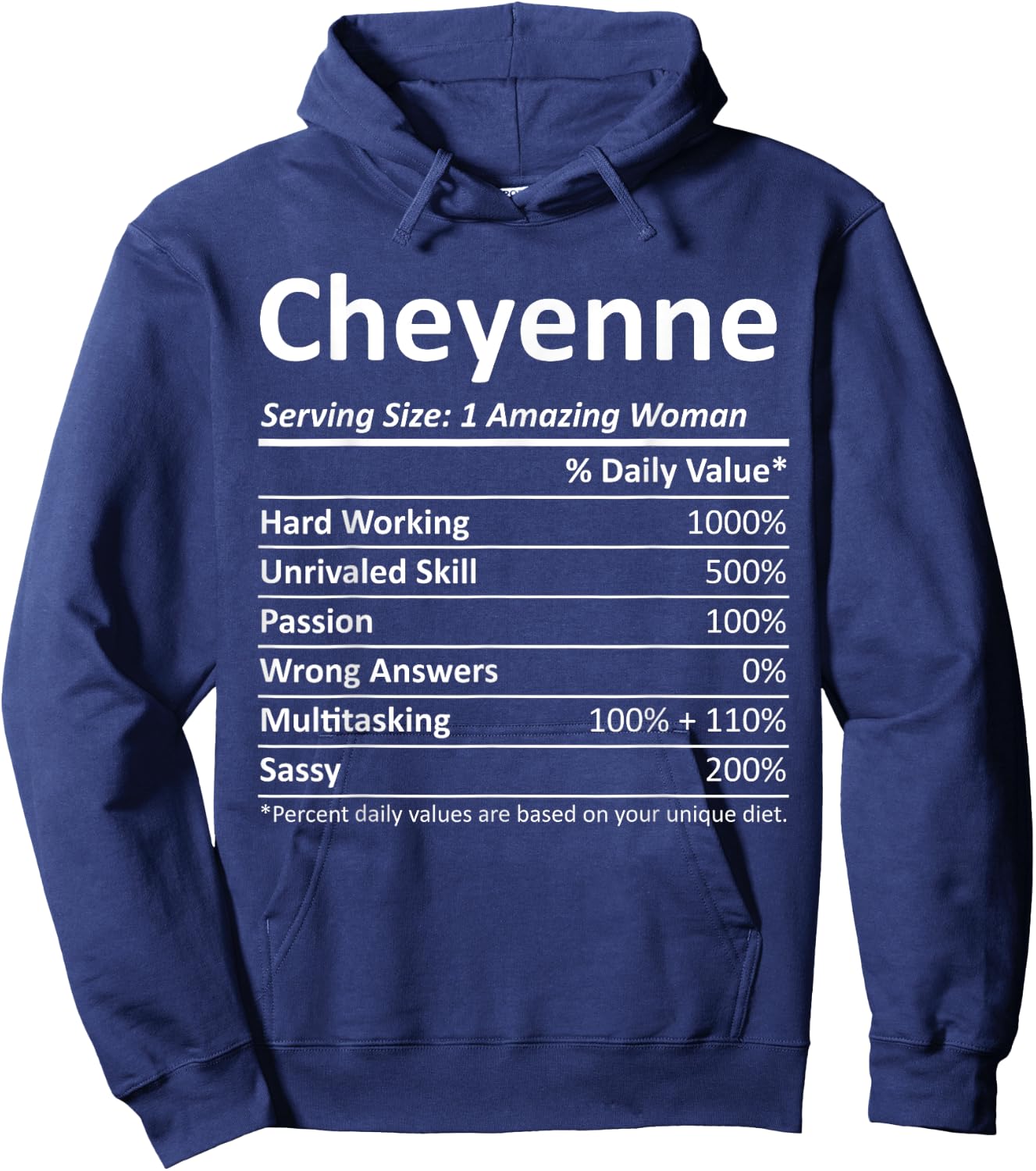 CHEYENNE Nutrition Personalized Funny Christmas Name Gift Hoodie - Hoodie | Navy