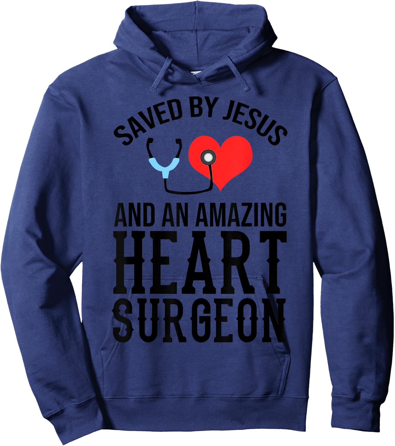 Funny Open Heart Surgery Gift Men Women Cool Jesus Surgeon Hoodie - Hoodie | Navy