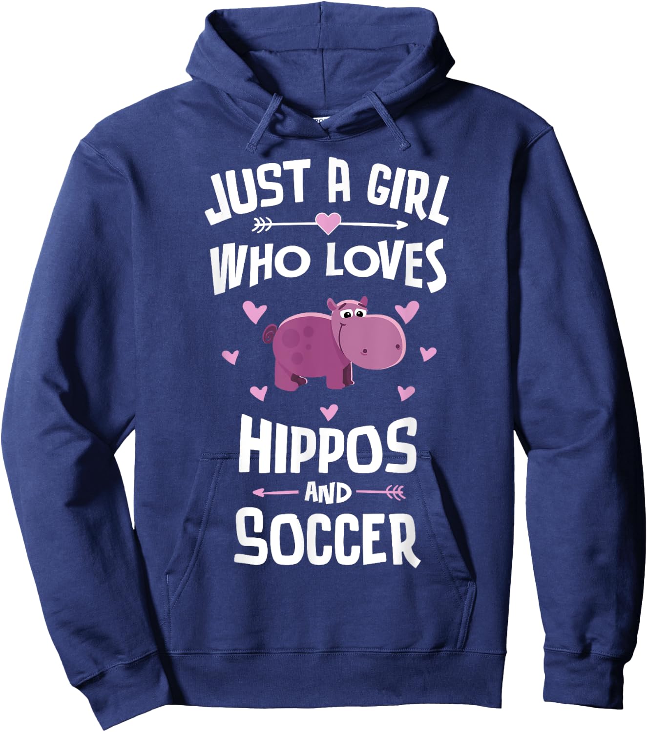 Hippos And Soccer Gifts for Girls Women Hoodie - Hoodie | Navy