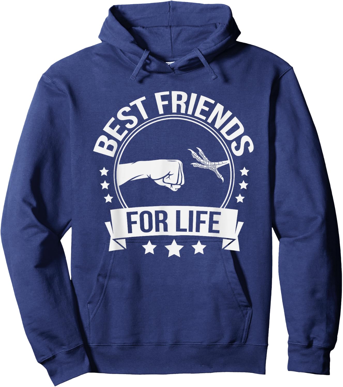 Best Friends for Life Funny Bird Foot Fist Bump Hoodie - Hoodie | Navy