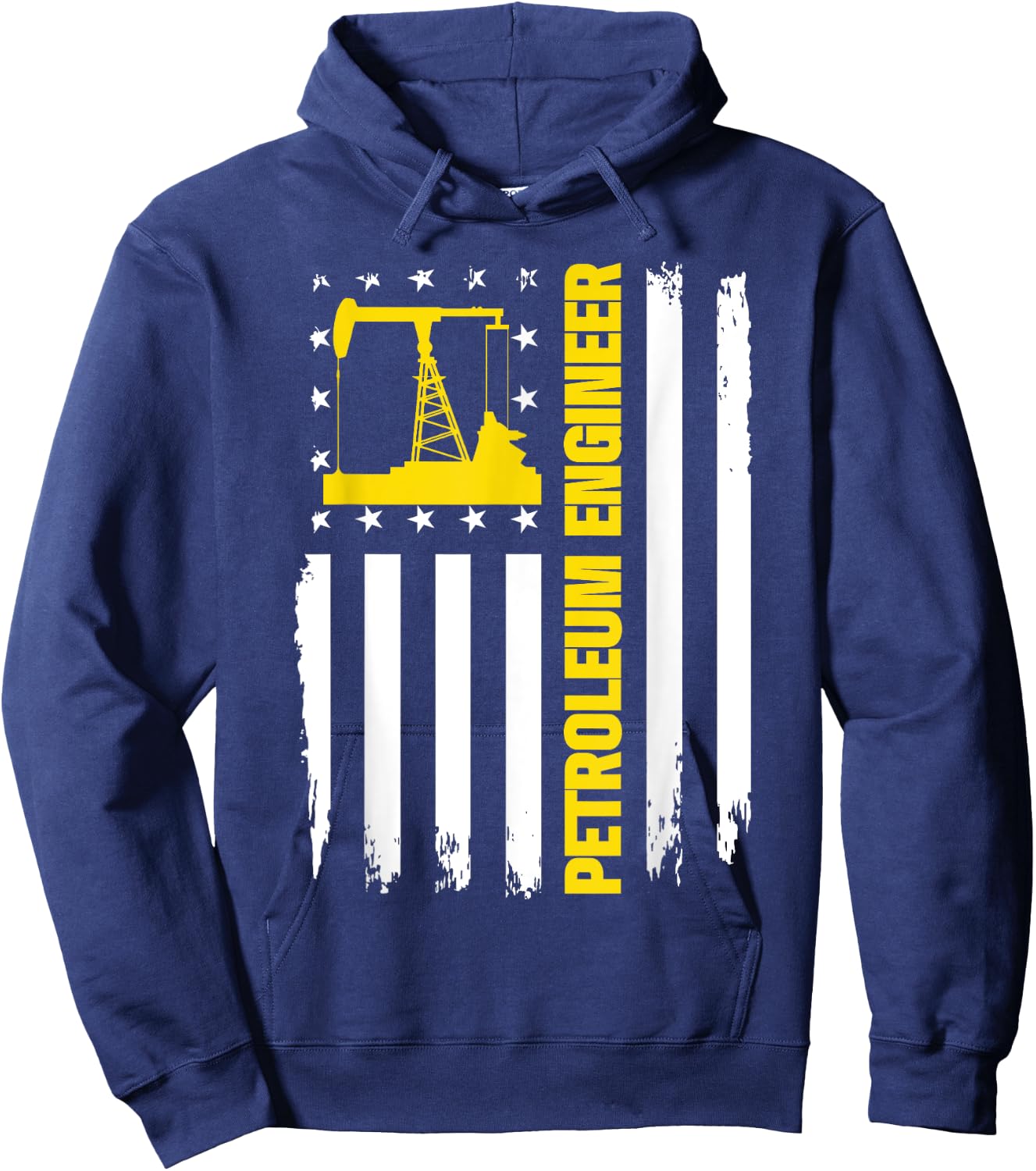 Petroleum Engineer US Flag Oil Rig Gas Oilfield Hoodie - Hoodie | Navy