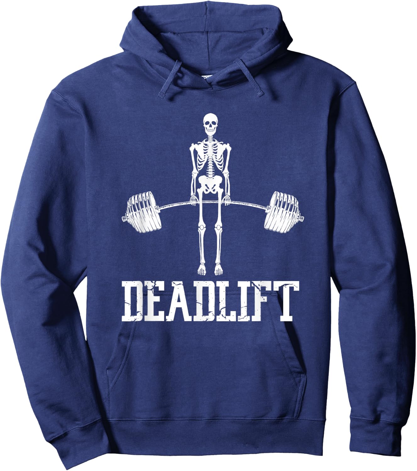 Skeleton Dead Lift Funny Halloween Lifting Weights Vintage Hoodie - Hoodie | Navy