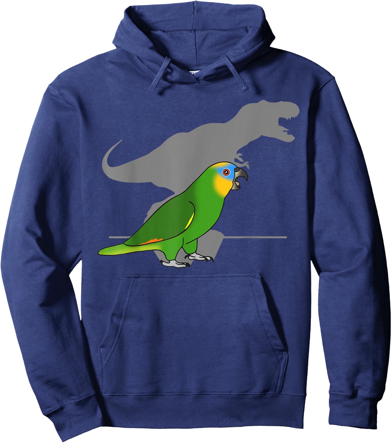 T-rex Orange winged Amazon Parrot Dinosaur Birb memes Hoodie - Hoodie | Navy