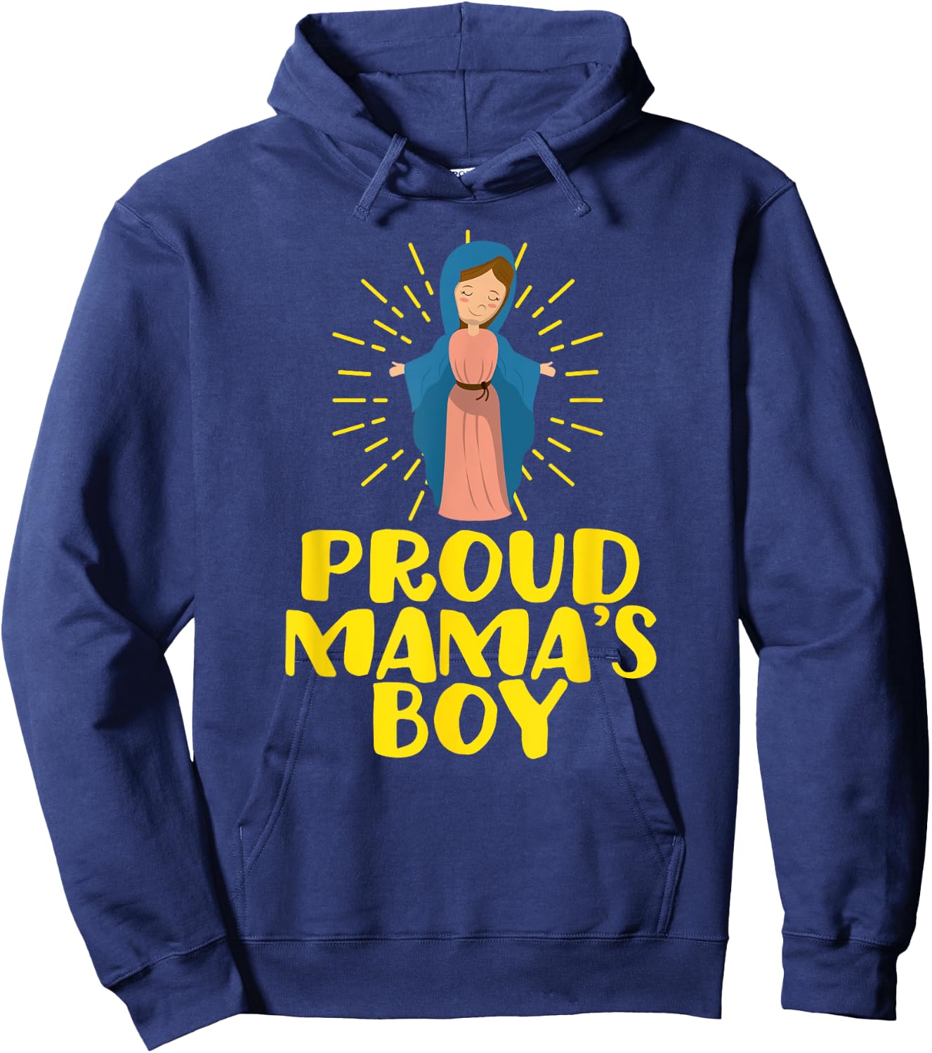 Proud Mama's Our Lady Blessed Cute Catholic Boy Men Hoodie - Hoodie | Navy