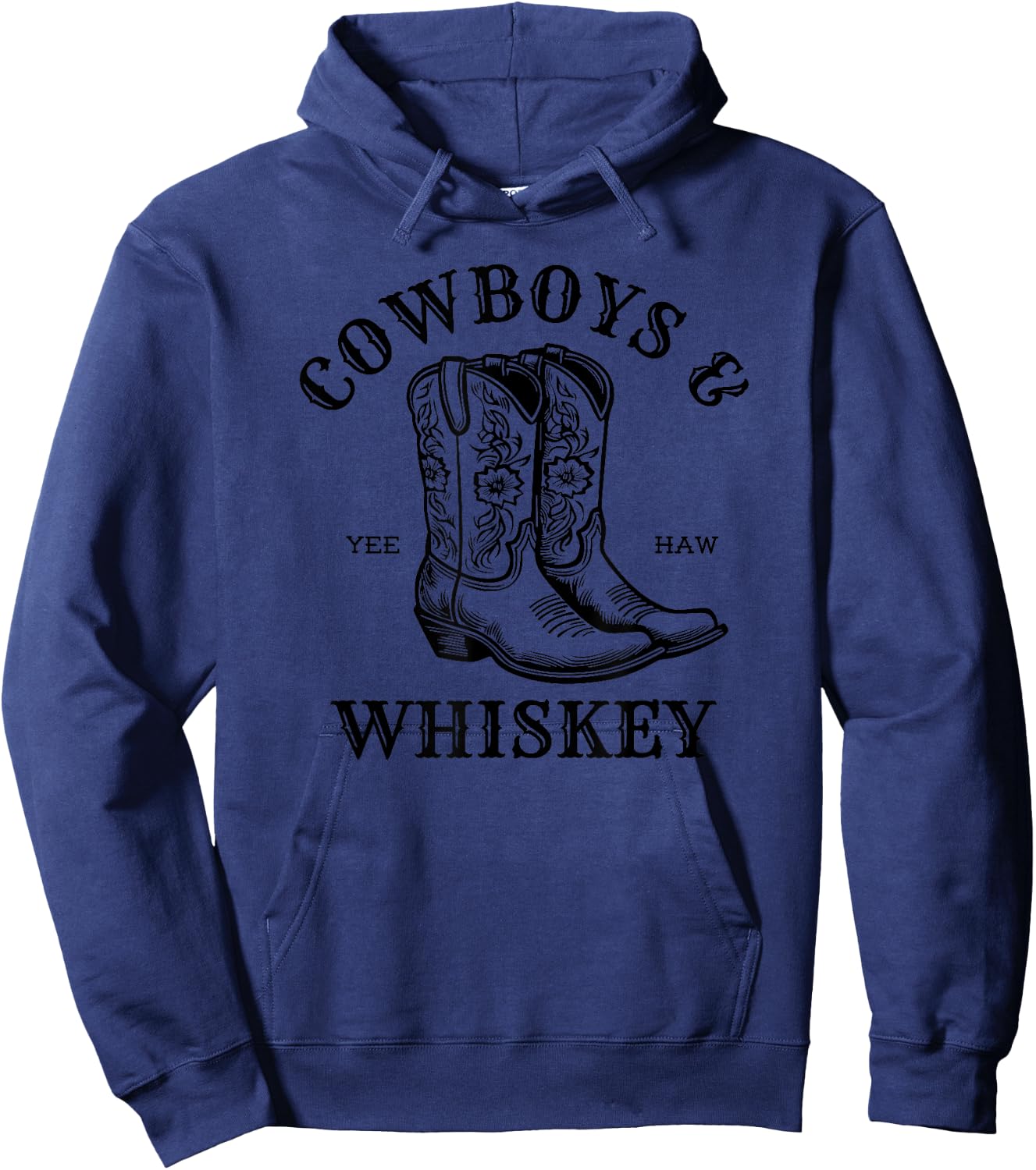 Vintage Linedance Cowboys And Whiskey Rodeo Hoodie - Hoodie | Navy