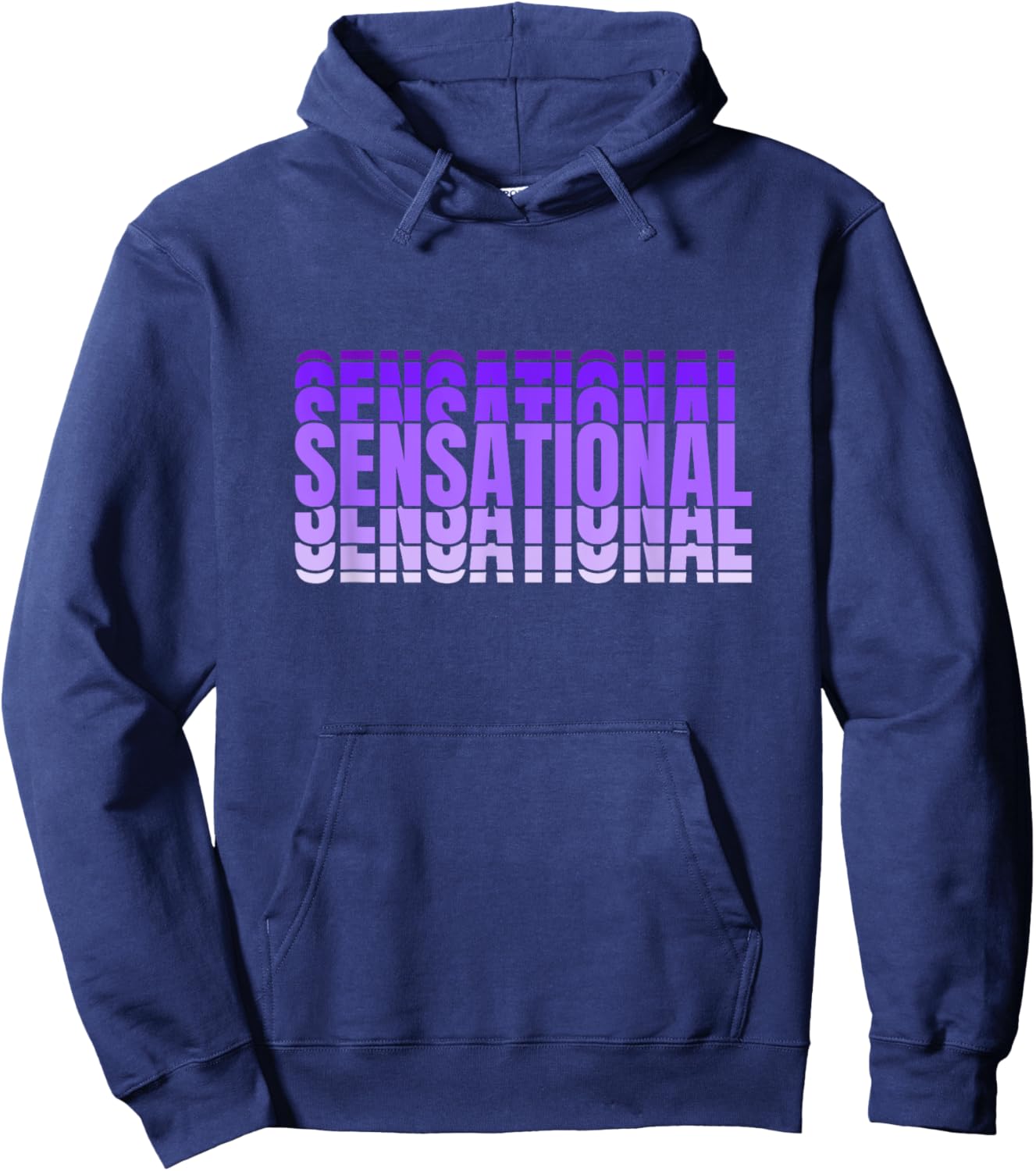 Purple Sensational Purple Color Graphic Hoodie - Hoodie | Navy