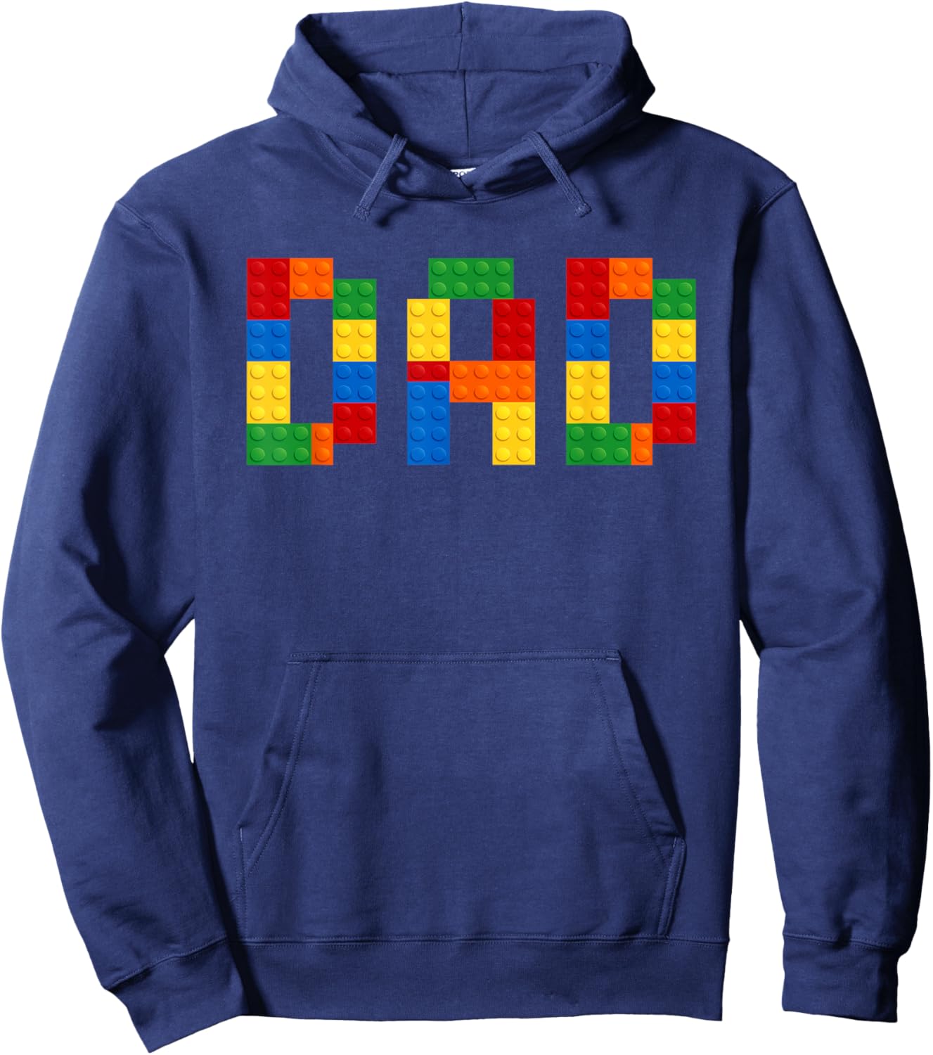 Dad Of The Birthday Boy Building Blocks Bricks Builder Funny Hoodie - Hoodie | Navy