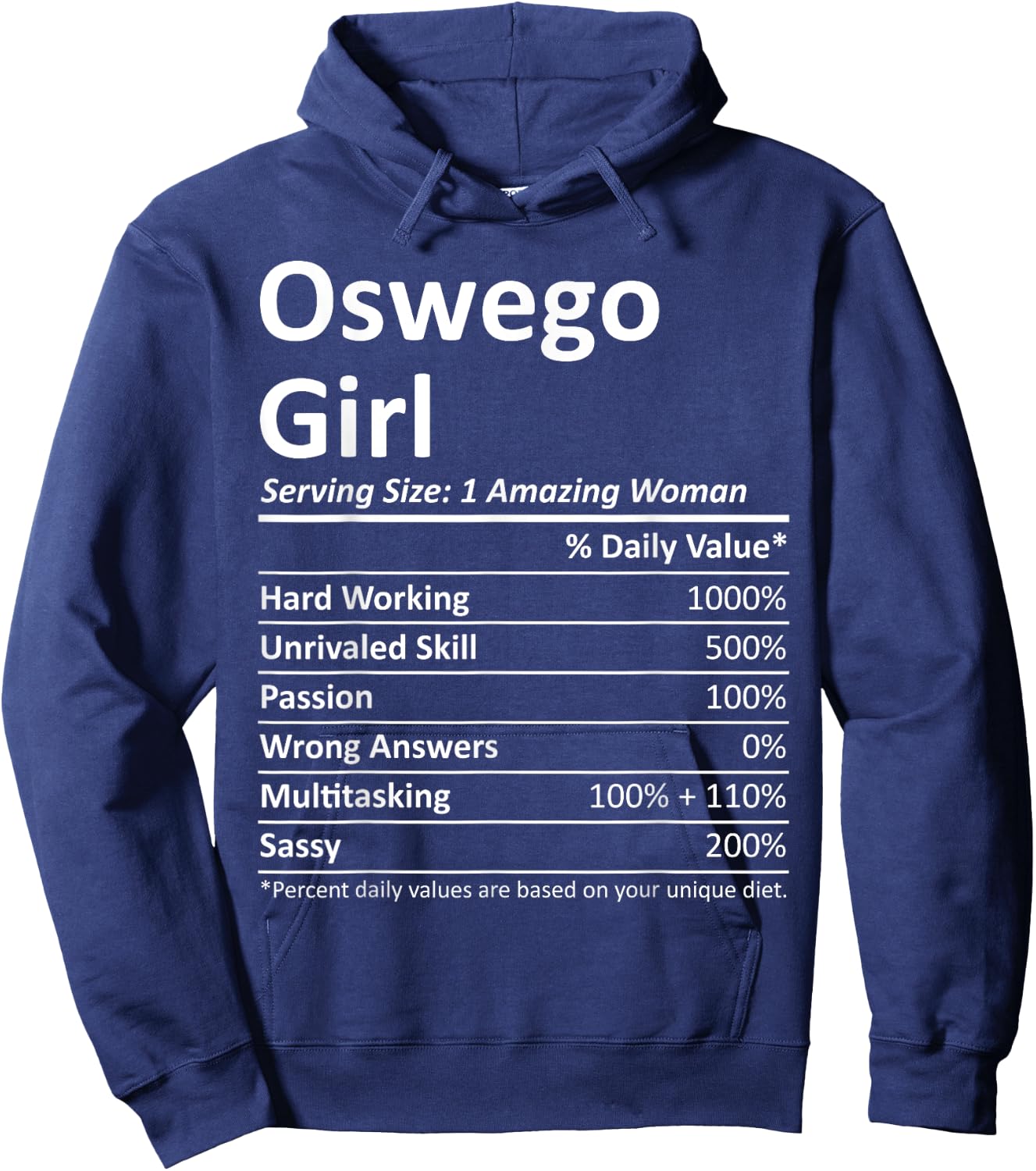 OSWEGO GIRL NY NEW YORK Funny City Home Roots USA Gift Hoodie - Hoodie | Navy