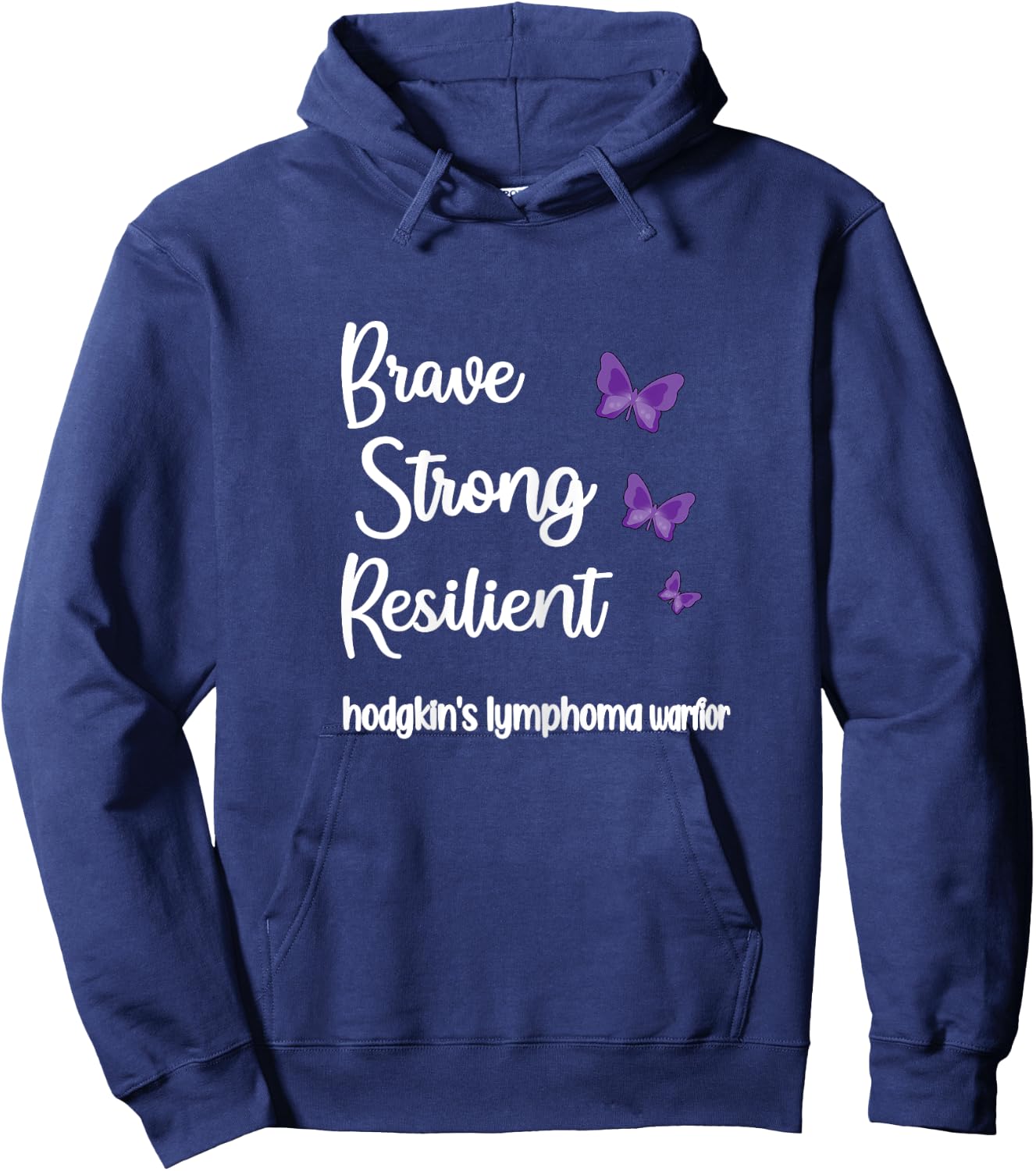 Brave Strong Hodgkin's Lymphoma Survivor Cancer Warrior Hoodie - Hoodie | Navy