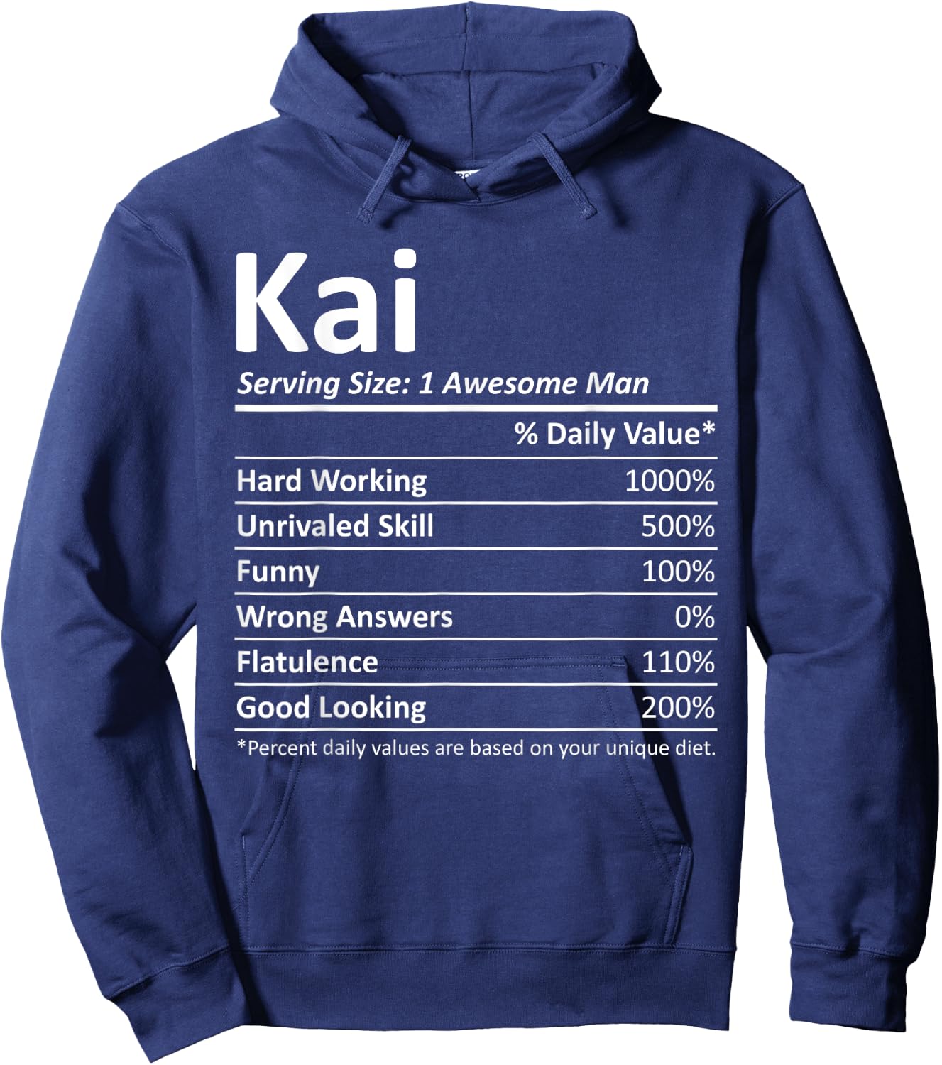KAI Nutrition Funny Birthday Personalized Name Gift Hoodie - Hoodie | Navy