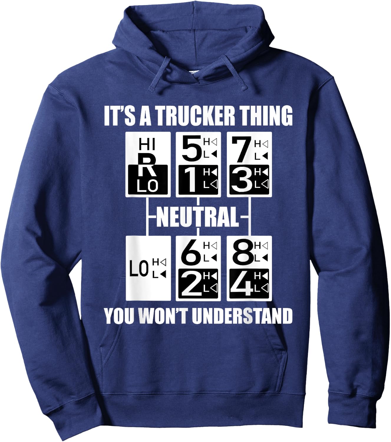 Truck Driver Gear Shift Gift Semi Big Rig Trucking Trailer Hoodie - Hoodie | Navy