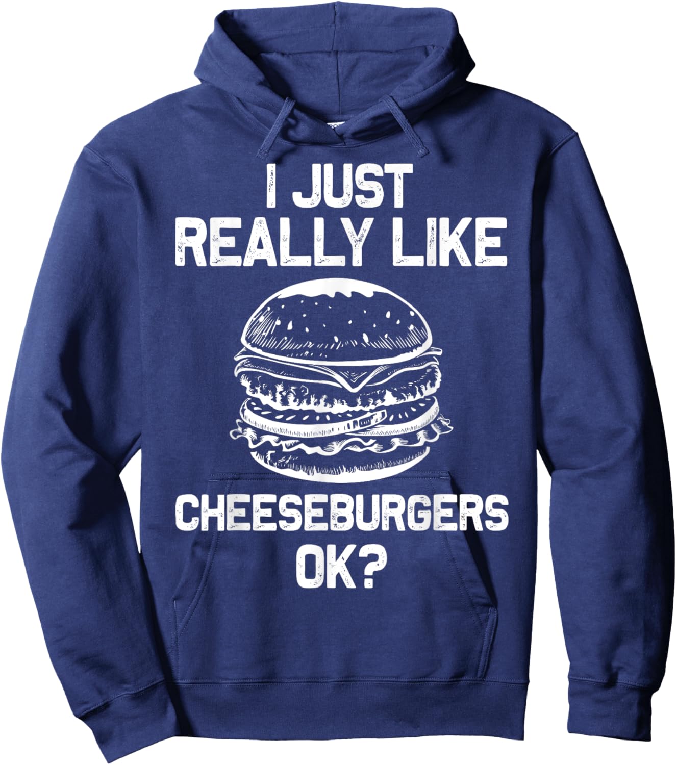 Cheeseburger Design Women Hamburger Burger Lover Hoodie - Hoodie | Navy
