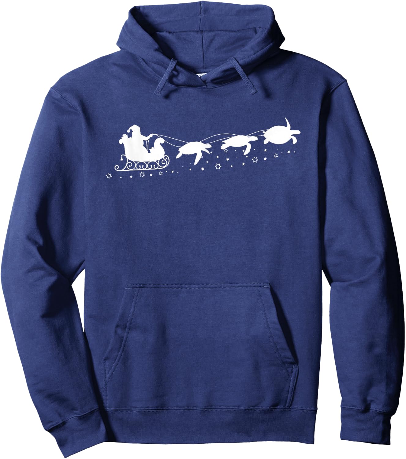 Santa Sleigh Sea Turtles Christmas Sea Turtle Lovers Hoodie - Hoodie | Navy