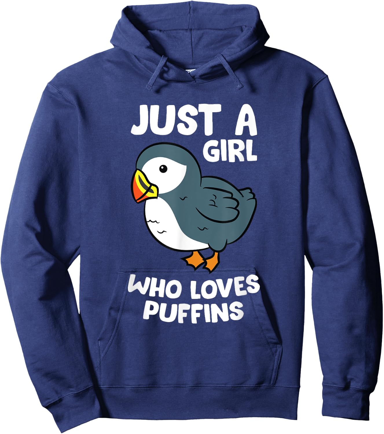 Just a Girl Who Loves Puffins Iceland Seabird Love Puffins Hoodie - Hoodie | Navy
