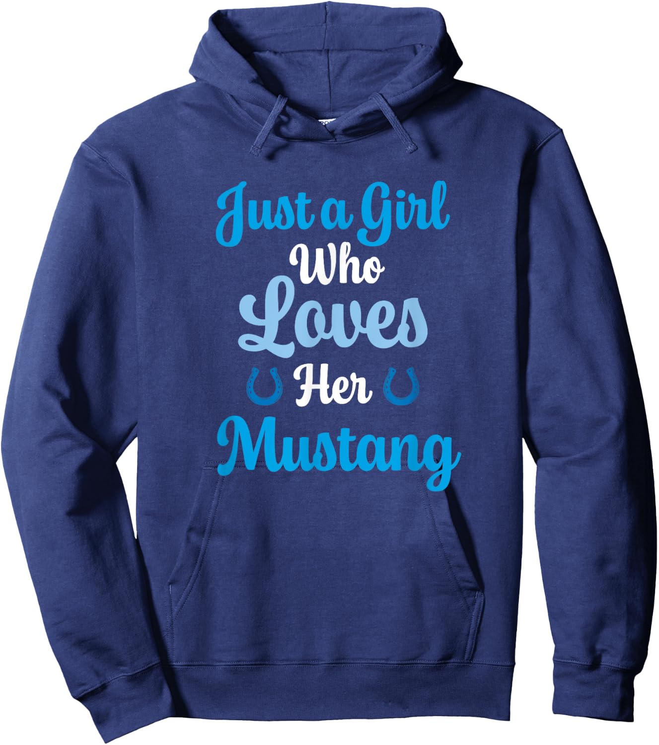 Just a Girl Who Loves Her Mustang Horse Hoodie - Hoodie | Navy
