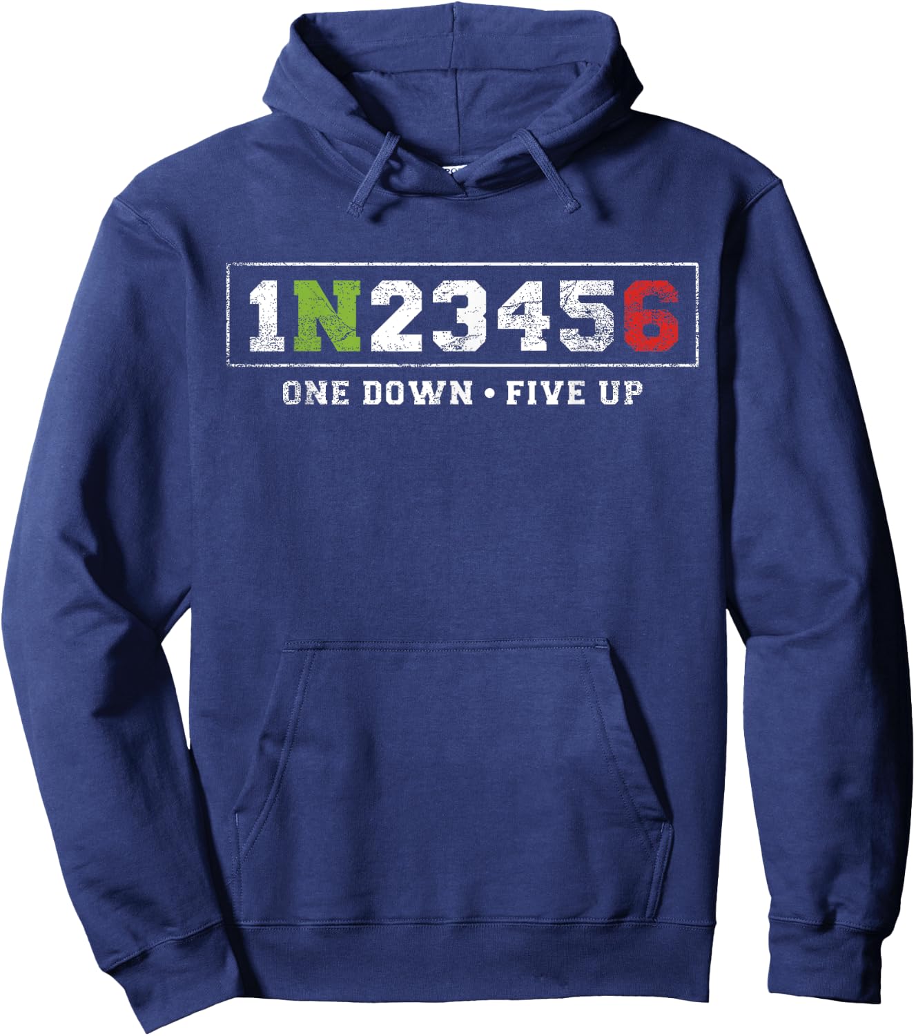 One Down Five Up Funny Motorcycle Gear Shift Biker Men Women Hoodie - Hoodie | Navy