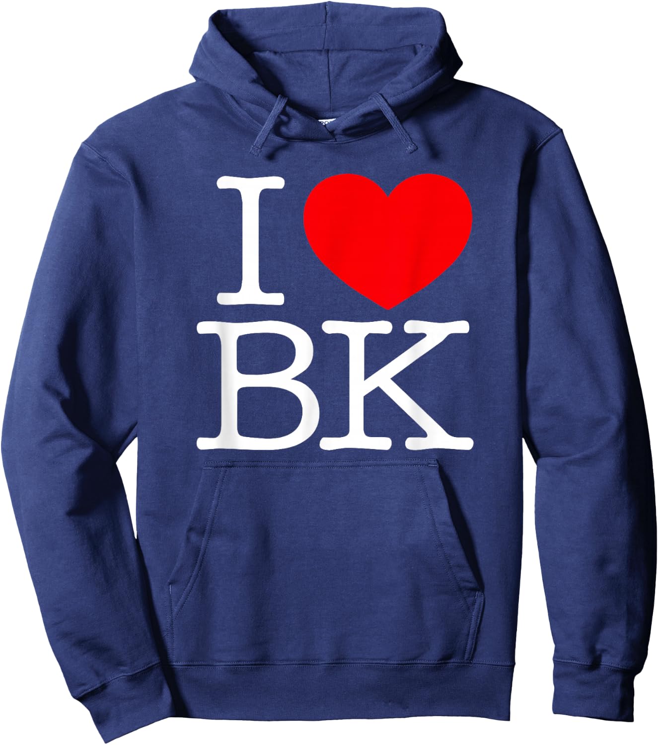 BK Love Funny Gift Co. I Love (Heart) BK Hoodie - Hoodie | Navy