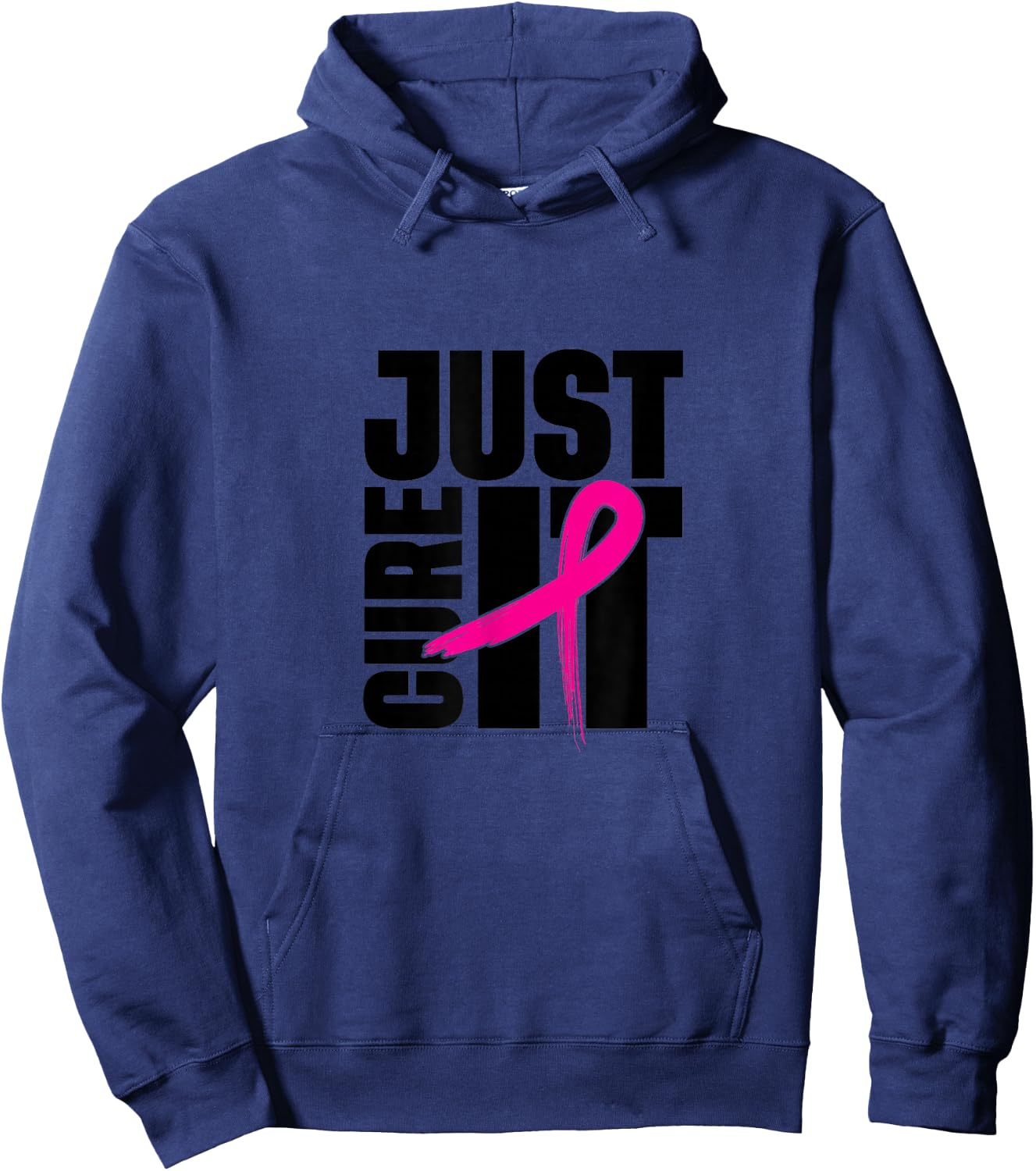 Just Cure It - Pink Ribbon - Breast Cancer Awareness Hoodie - Hoodie | Navy