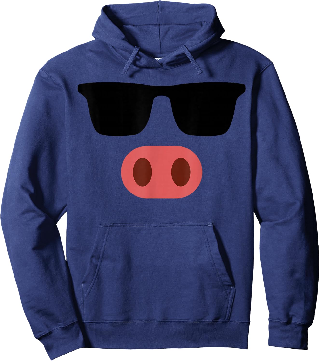 Funny Pink Pig Face Cool Sunglasses Cute Halloween Costume Hoodie - Hoodie | Navy
