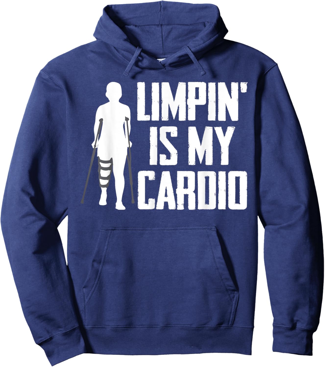 Broken Ankle Surgery Recovery Fractured Ankle Funny Cardio Hoodie - Hoodie | Navy