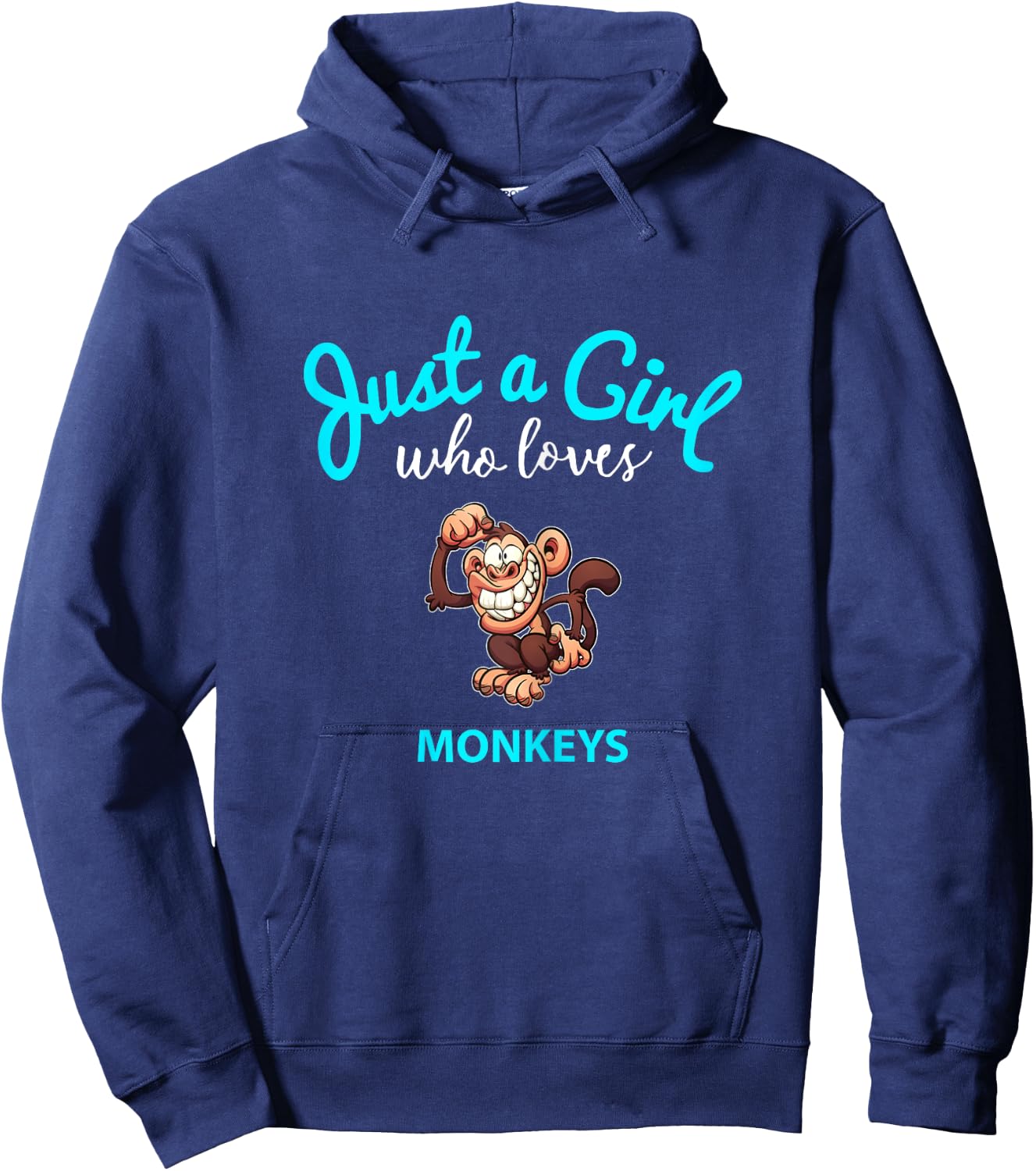 Monkey Shirt for Girls | Children's Monkey Hoodie - Hoodie | Navy