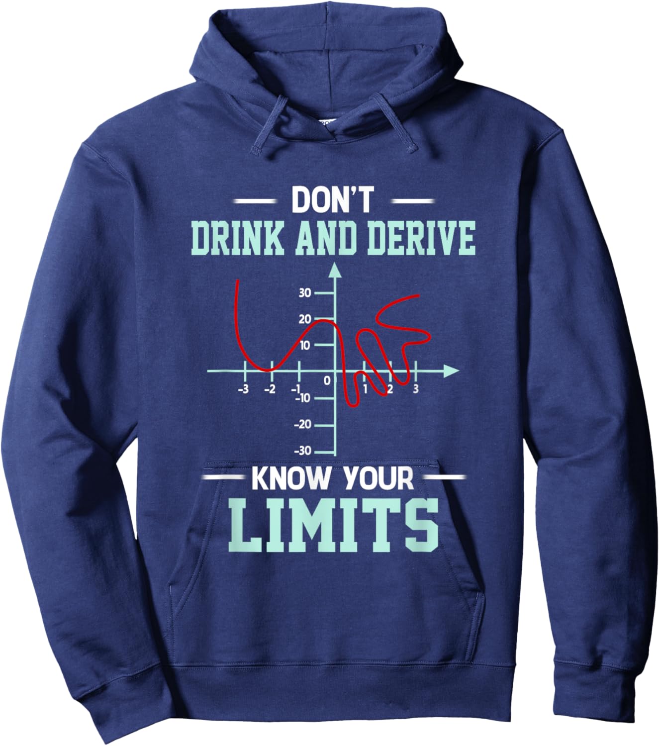 Dont Drink And Derive - Know Your Limit Mathematical Graphs Hoodie - Hoodie | Navy